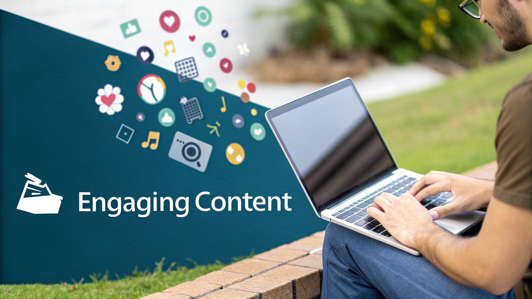 A person sitting at a desk with a laptop, brainstorming content ideas for their LinkedIn personal brand.