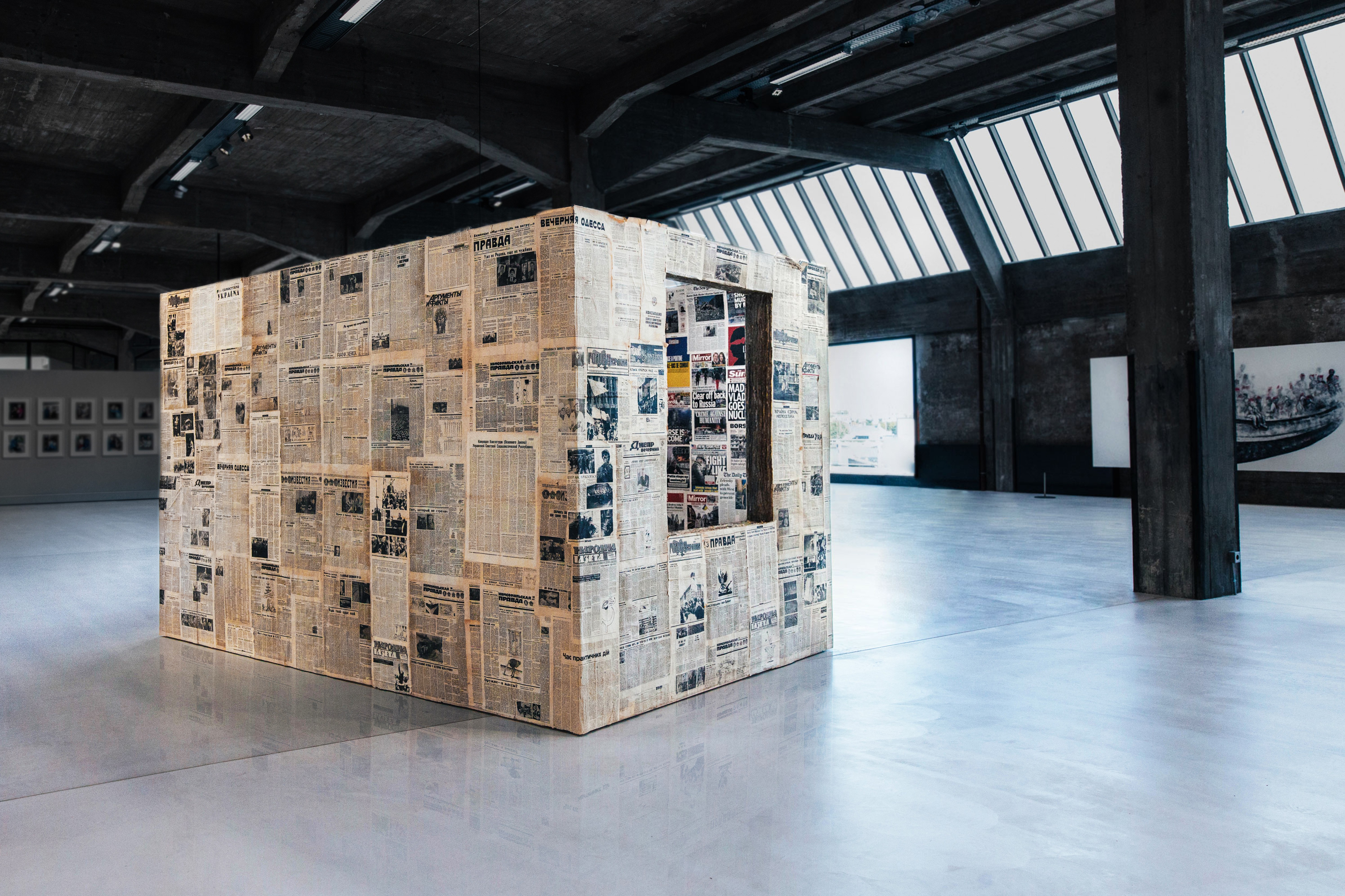 Final installation shot focusing on the room structure within the space.