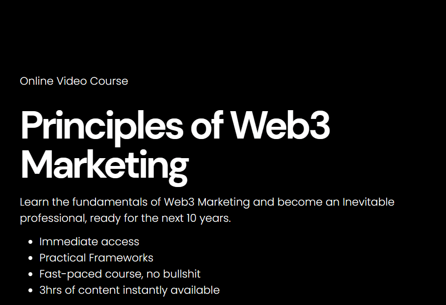 Principles of Web3 Marketing Course