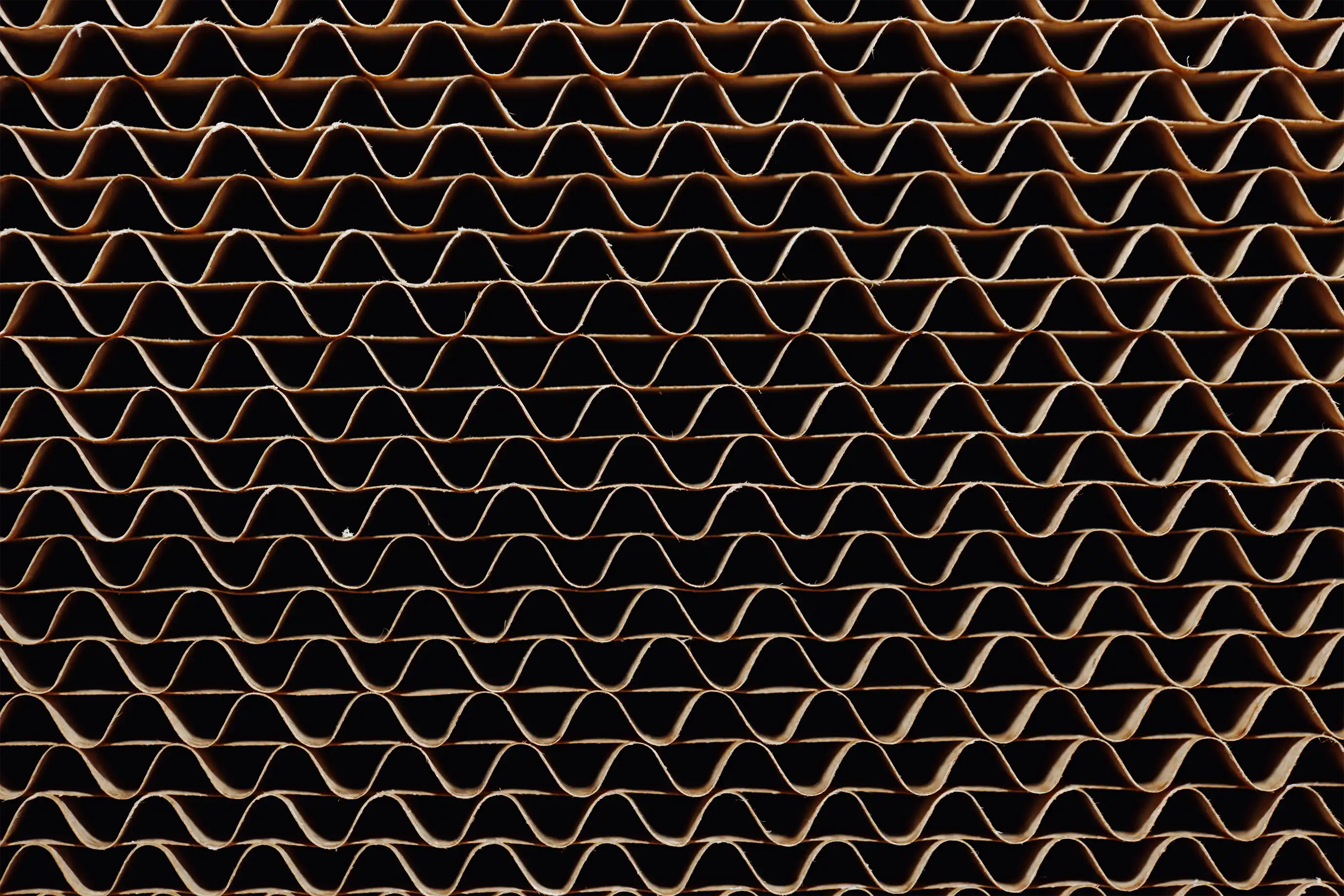 Close up image of corrugated cardboard products