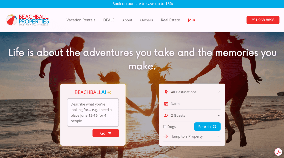 Beachball.com screenshot