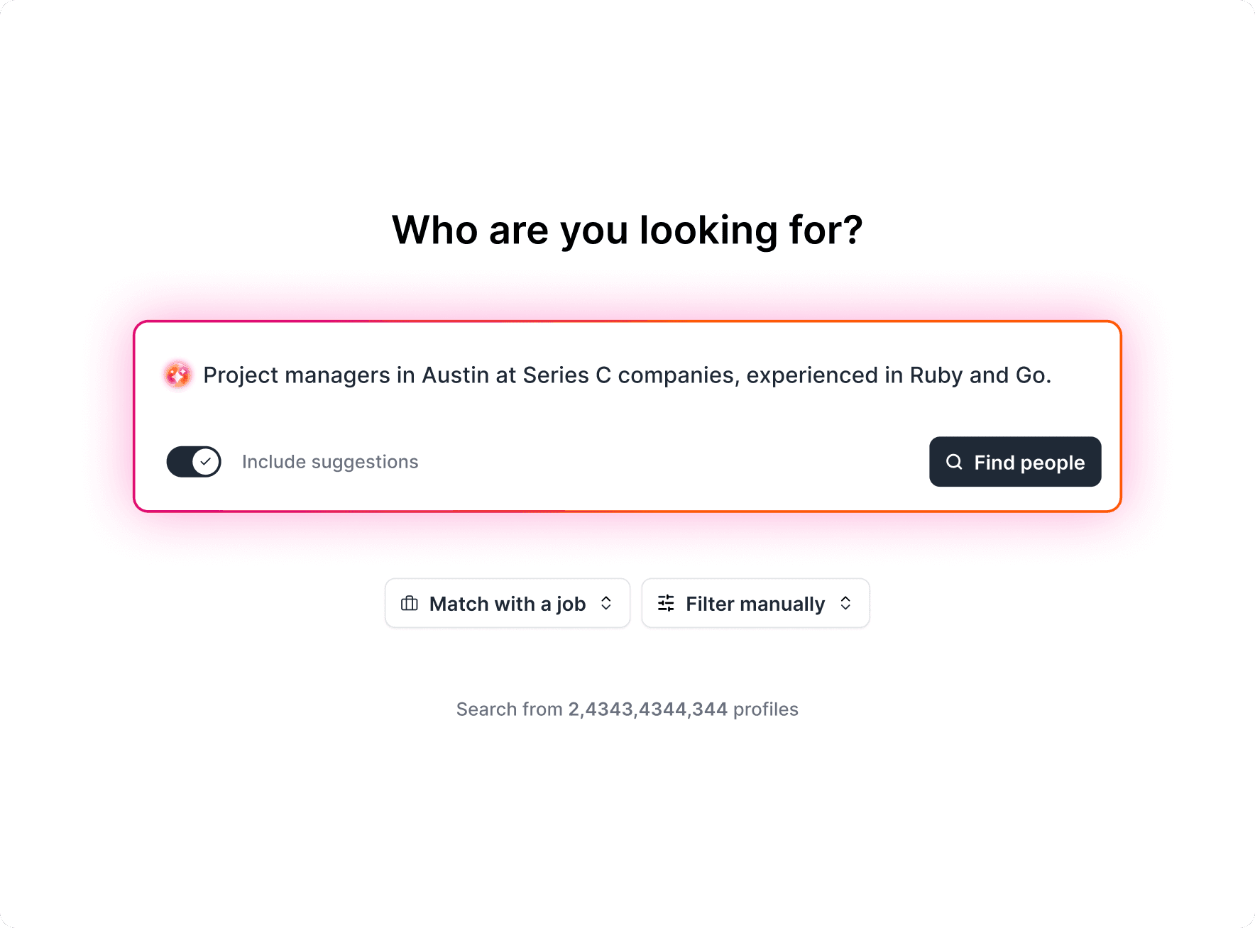 AI sourcing search