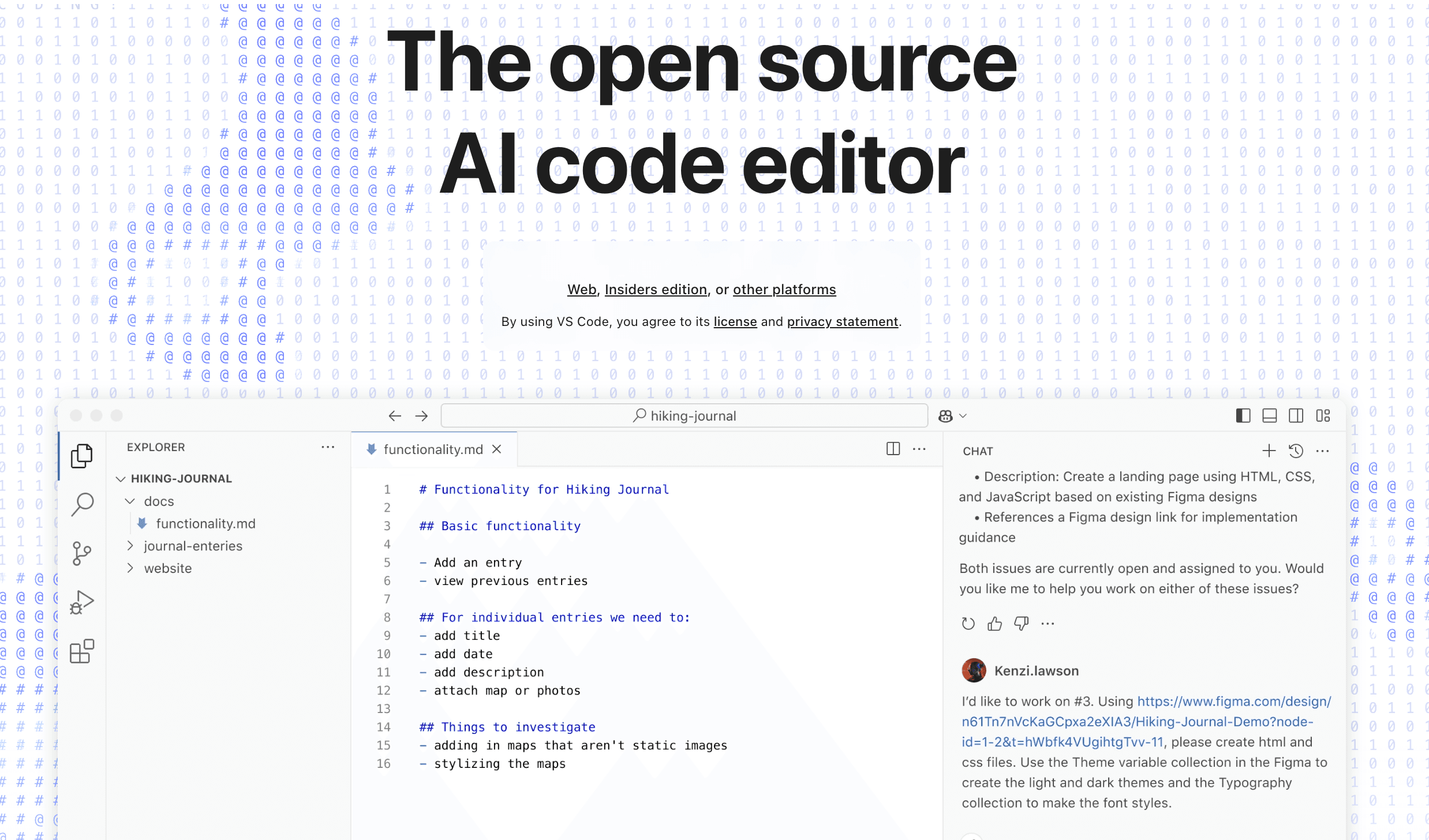 Visual Studio Code Homepage Screenshot