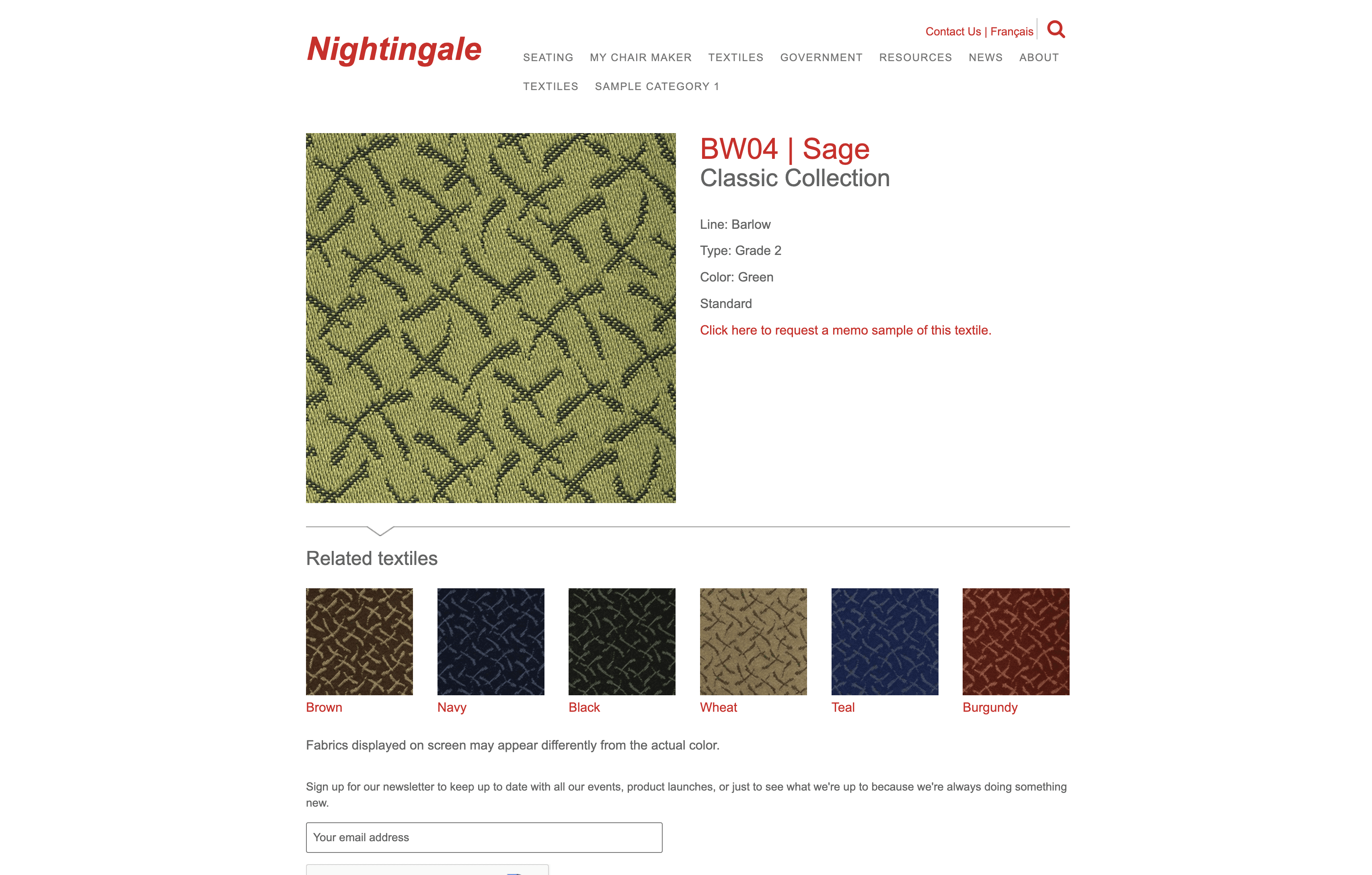 Screenshot of the earlier website experience