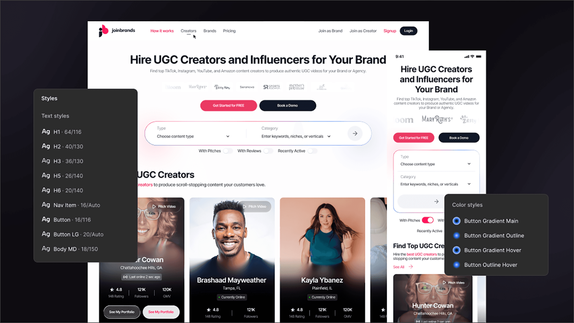 UI/UX design example