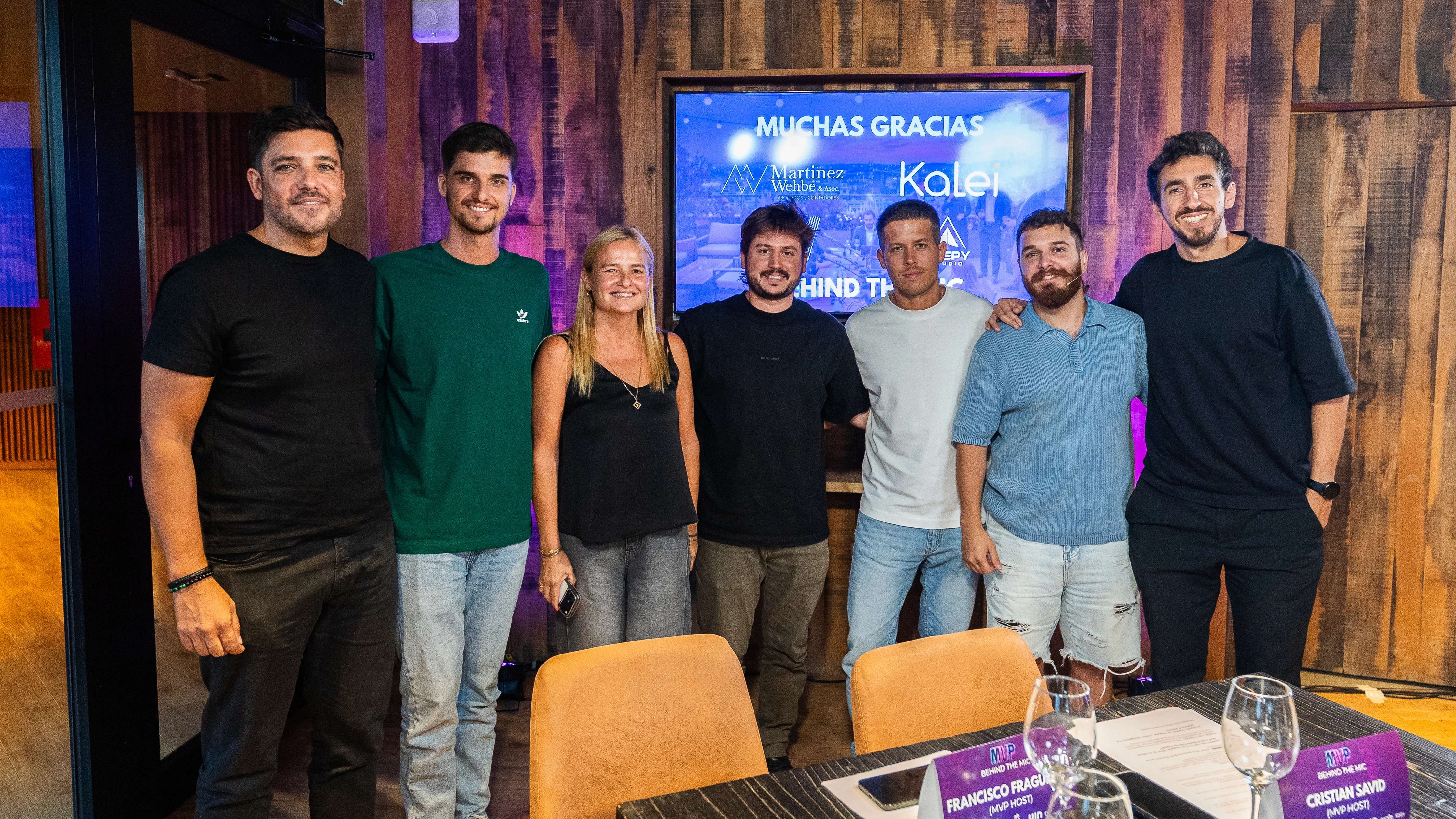 Cecilia Mariani at Behind the Mic MVP Podcast  with Mariano Saenz (Winclap), Jorge De Bernardo (AlaMaula), Facundo Corsi (Uin), and Lucas Borsatto (DinoCloud)