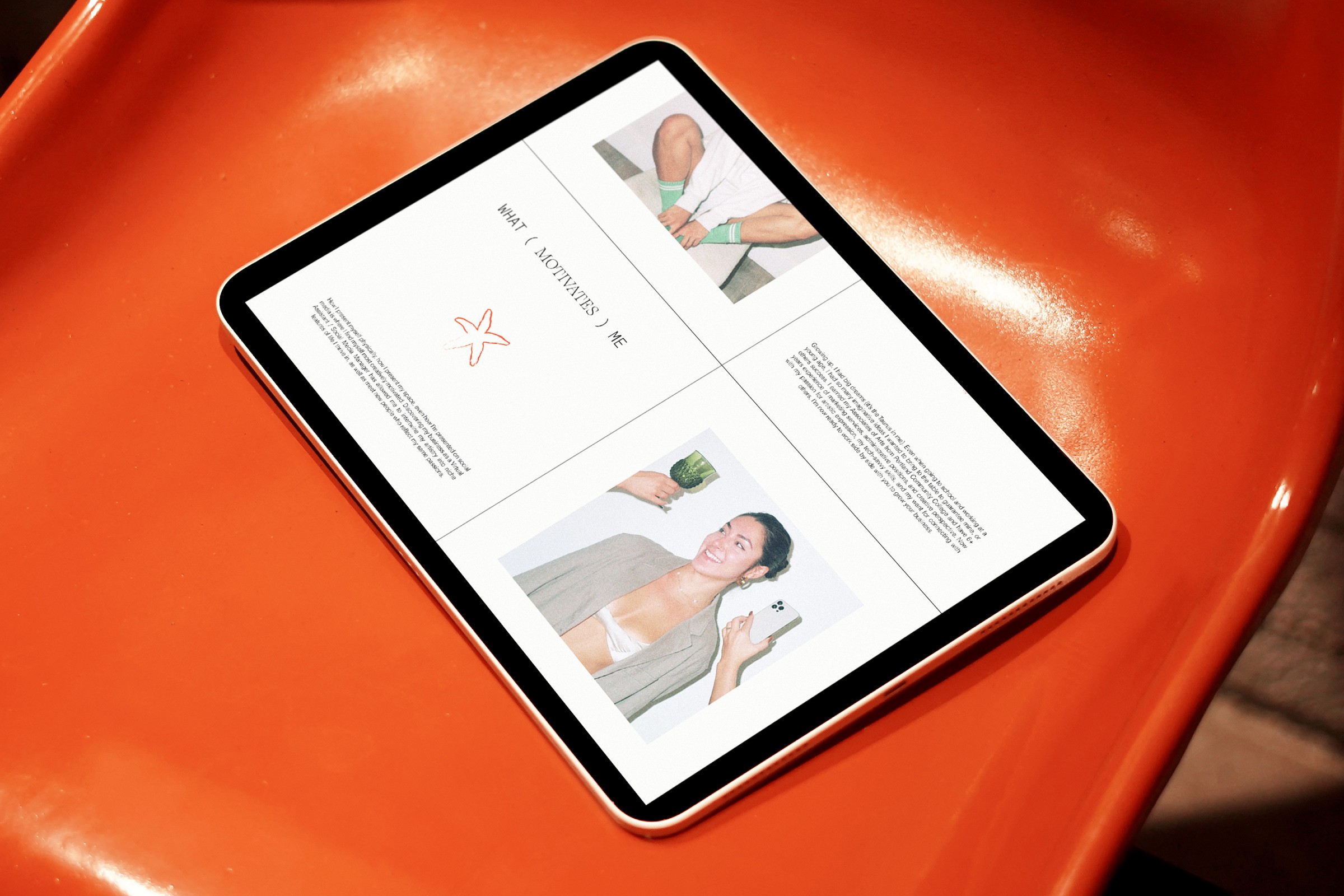 iPad displaying a modern website layout, designed by Dazey Bottega for female entrepreneurs seeking an elevated online presence.