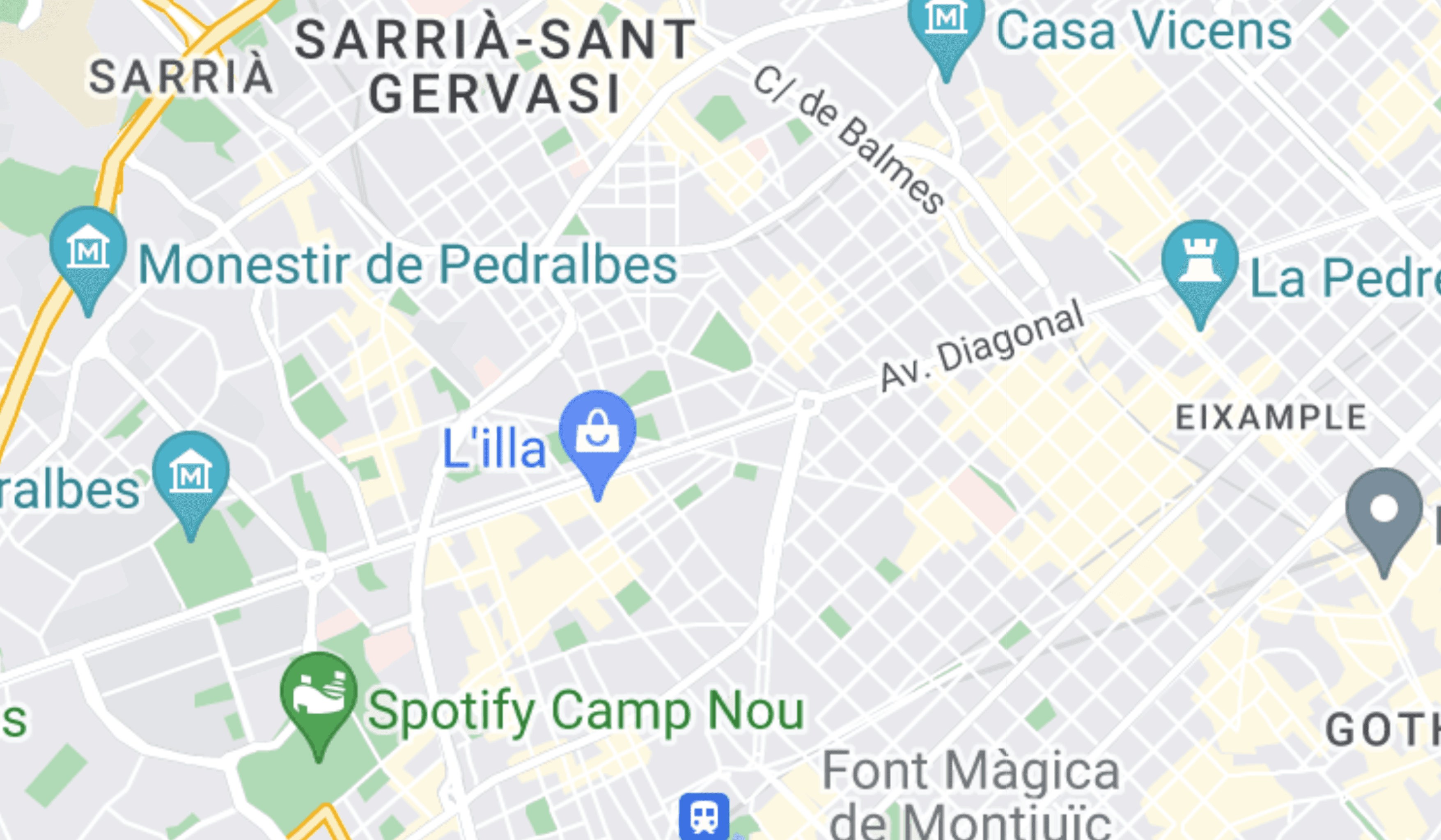 Google Map showing the area where you are.