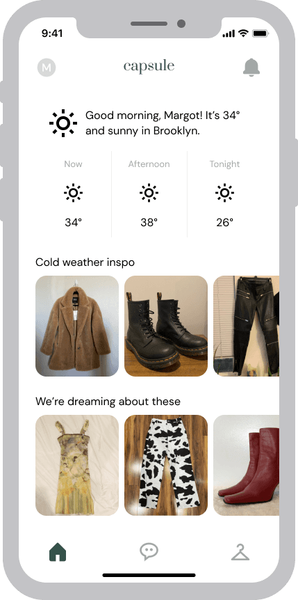 Mockup of capsule home page