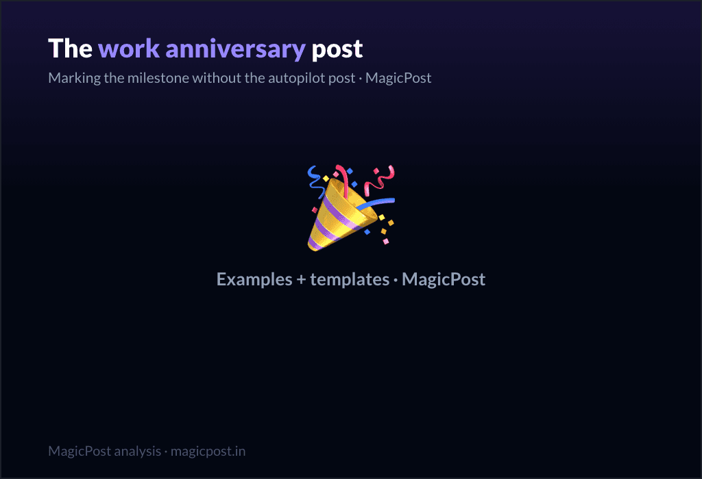 MagicPost data study: The Work Anniversary LinkedIn Post: Beyond the Auto-Generated Badge (Examples + Templates)