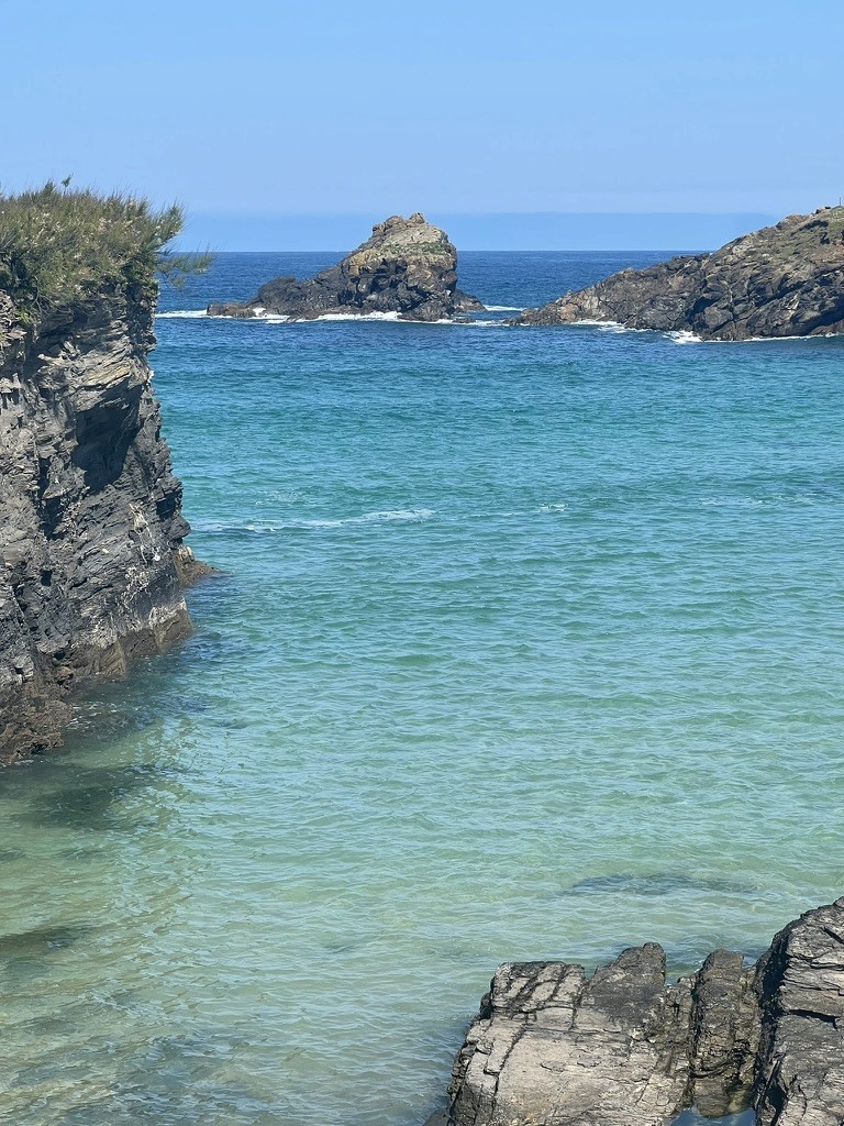 blue sky and white clouds over the sea