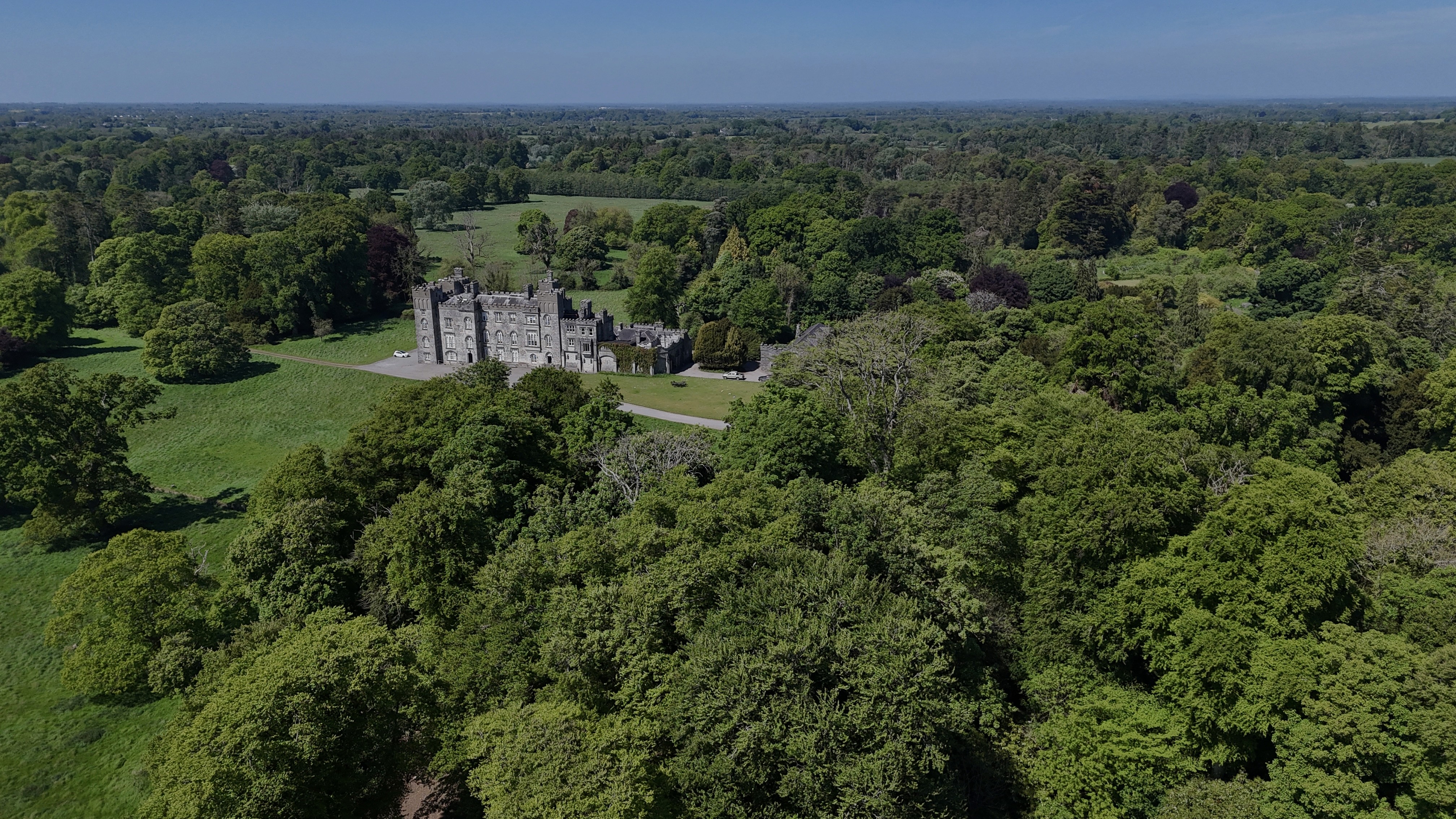 An aerial image of Dunsany Estate 