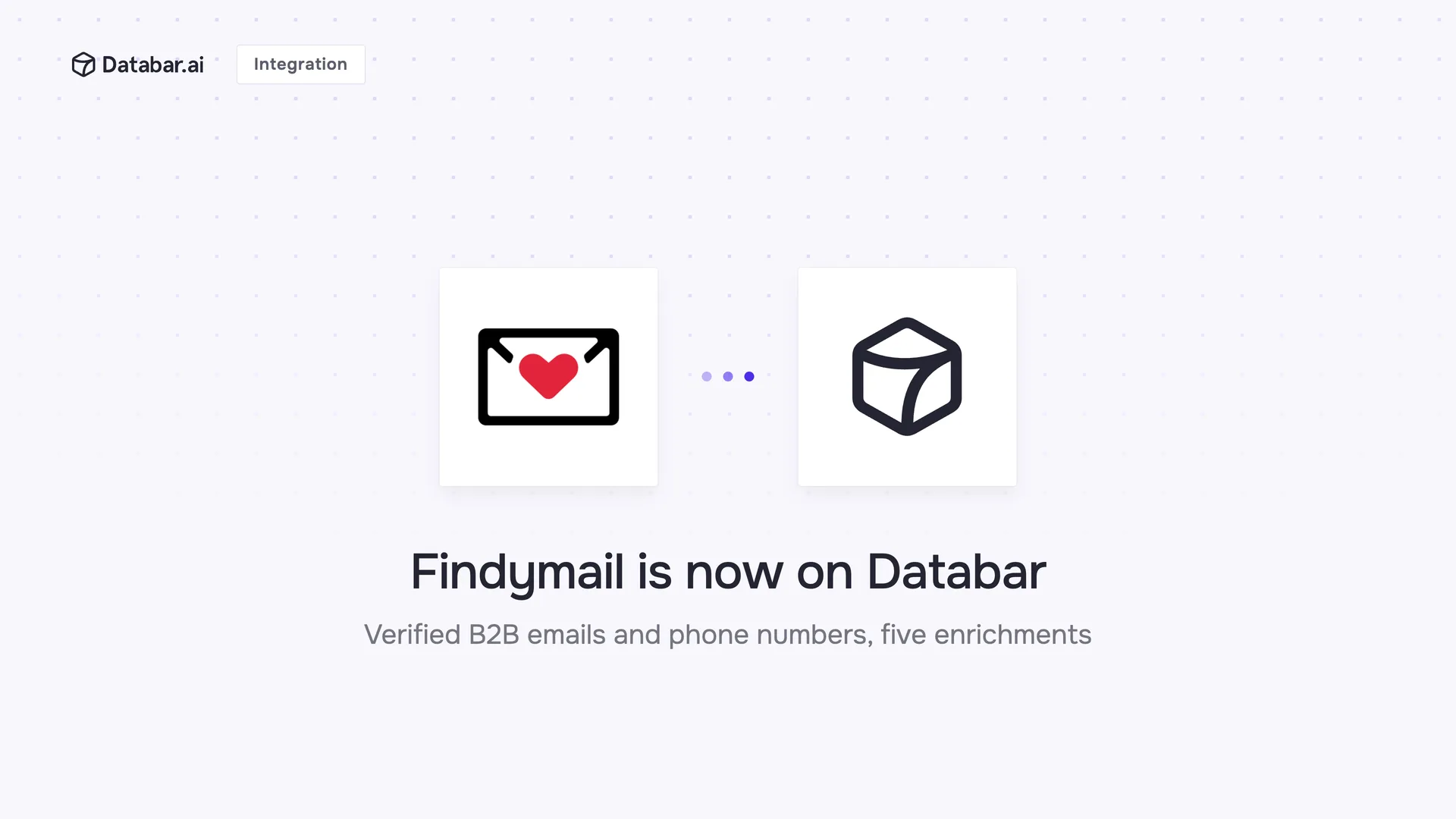 Findymail is now on Databar — verified B2B emails and phone numbers