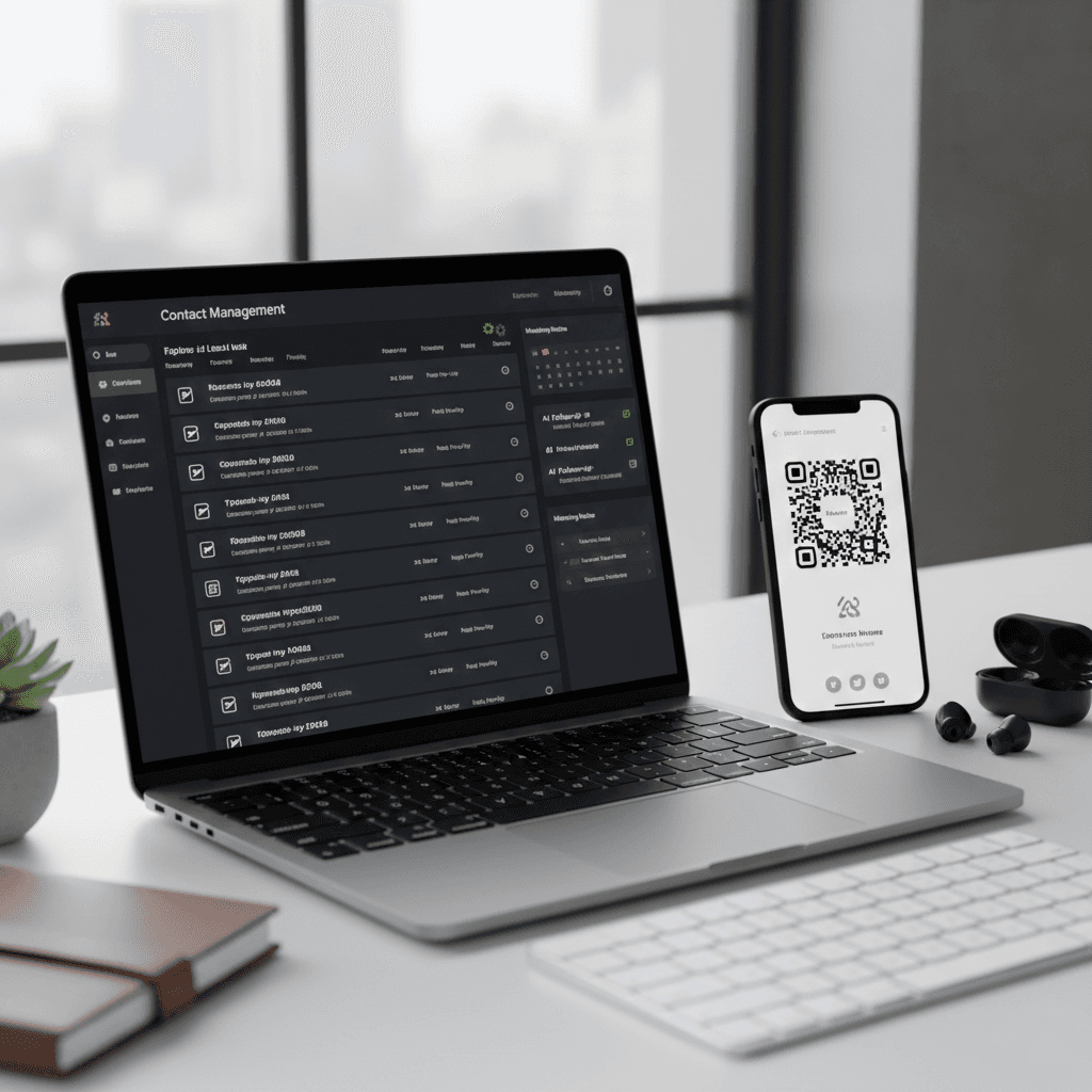 Habsy QR business card lead captured and organized inside a digital contact management dashboard