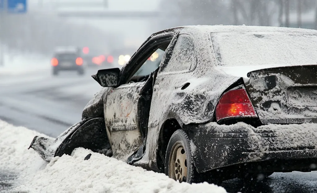 car accident caused by weather conditions - car accident
