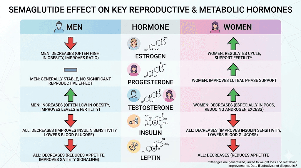 How semaglutide changes reproductive hormones in men and women