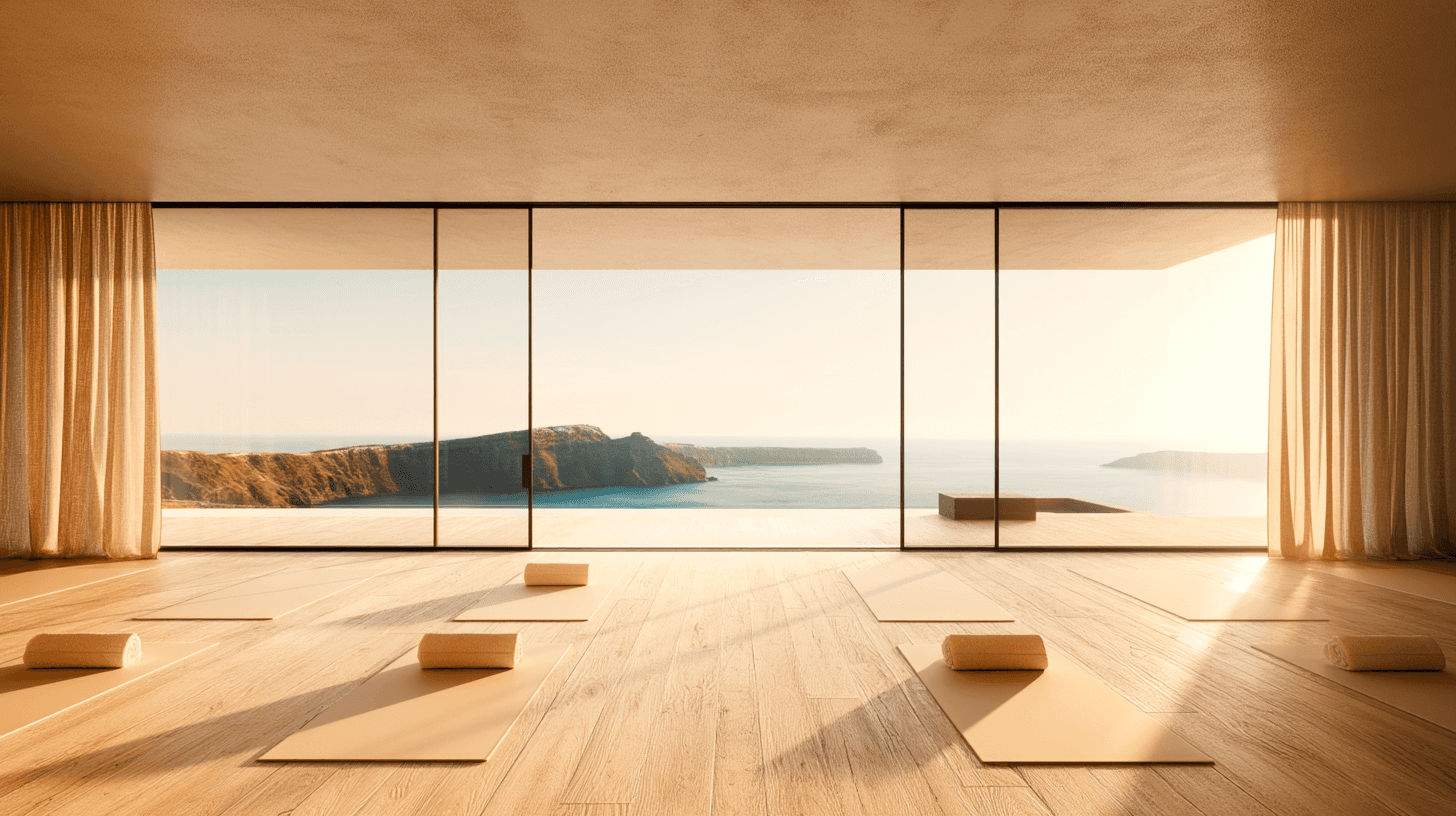 Yoga studio with ocean view