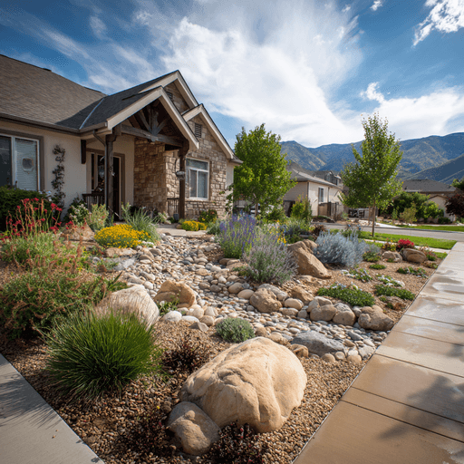 Xeriscaping project in progress in Brigham City
