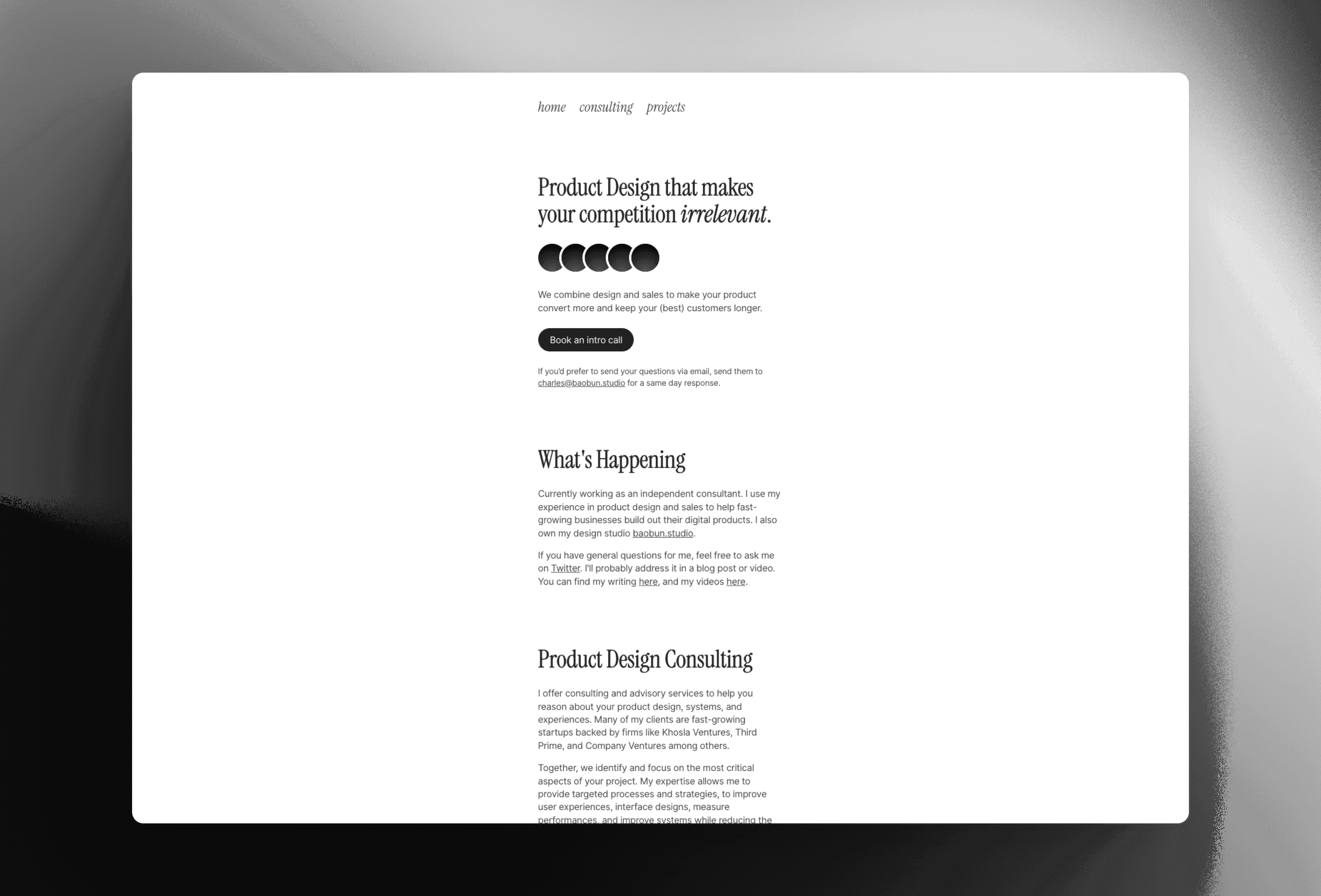 Simplistic — 作品集网站设计灵感