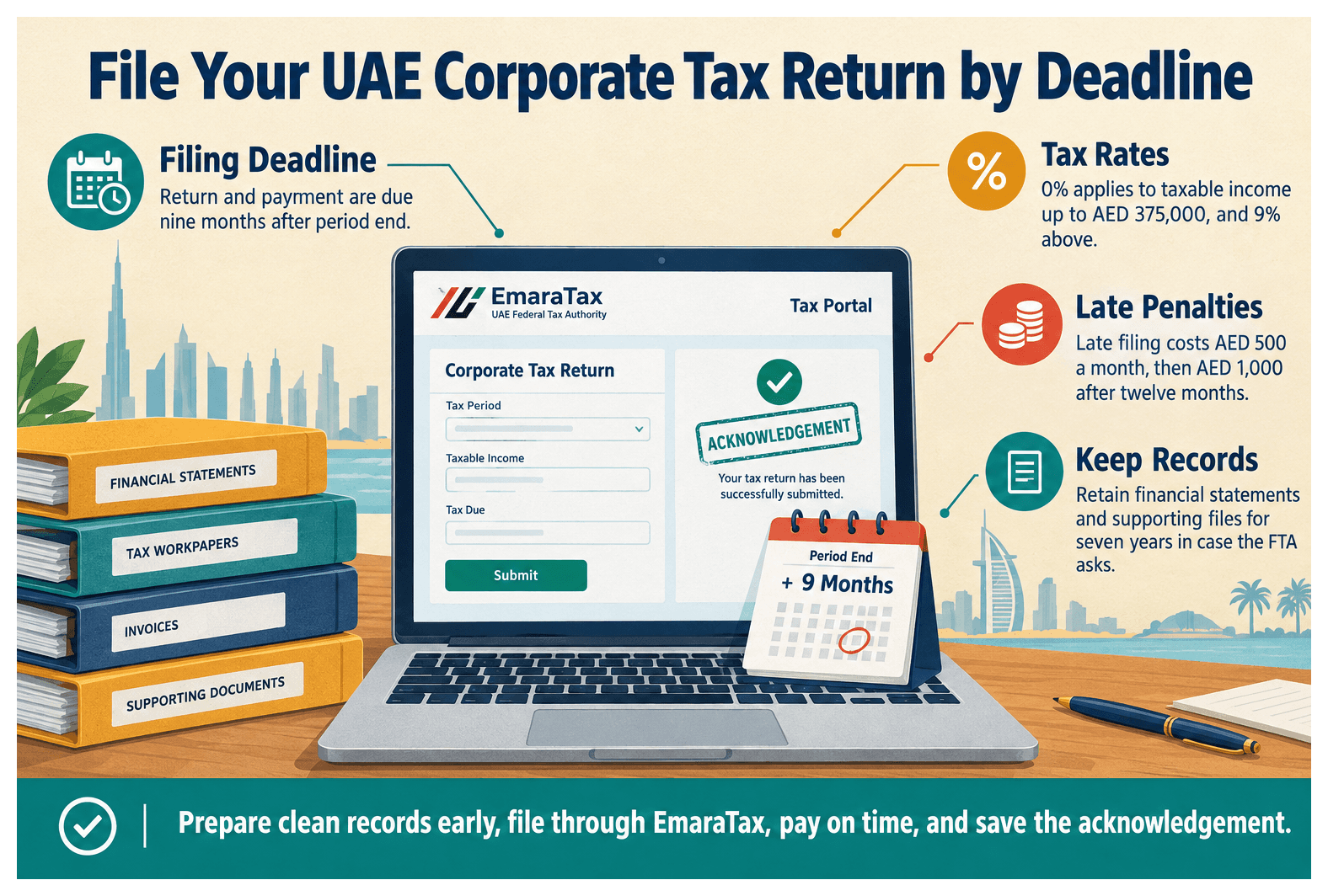 Infographic: How to File a UAE Corporate Tax Return: Step by Step