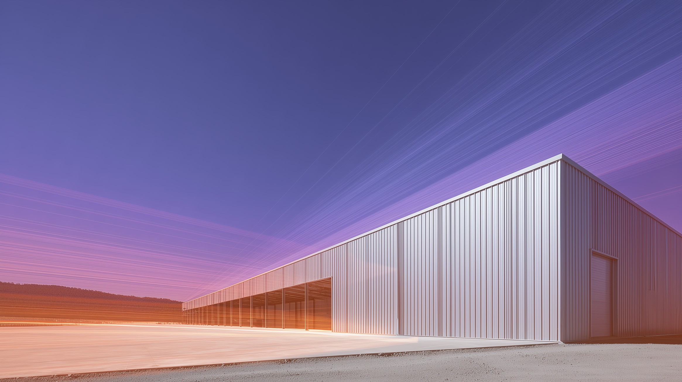 Industrial Shed at Dusk