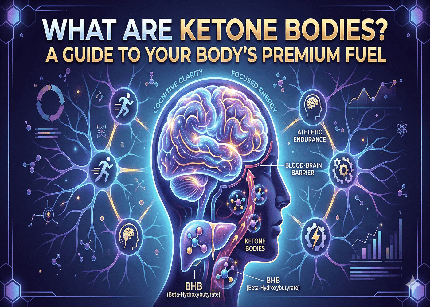 Diagram of the brain showing what ketone bodies do in the body