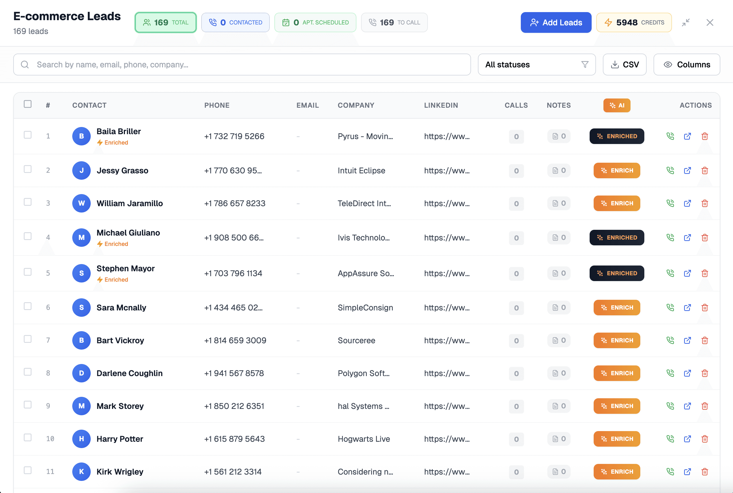 An image of Freelio's budget ui