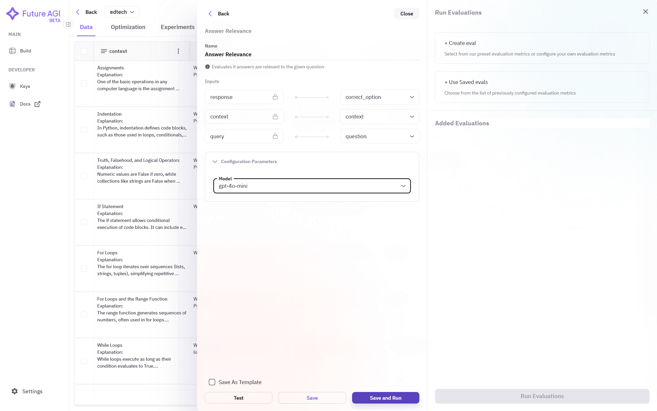 Answer Relevance Evaluation