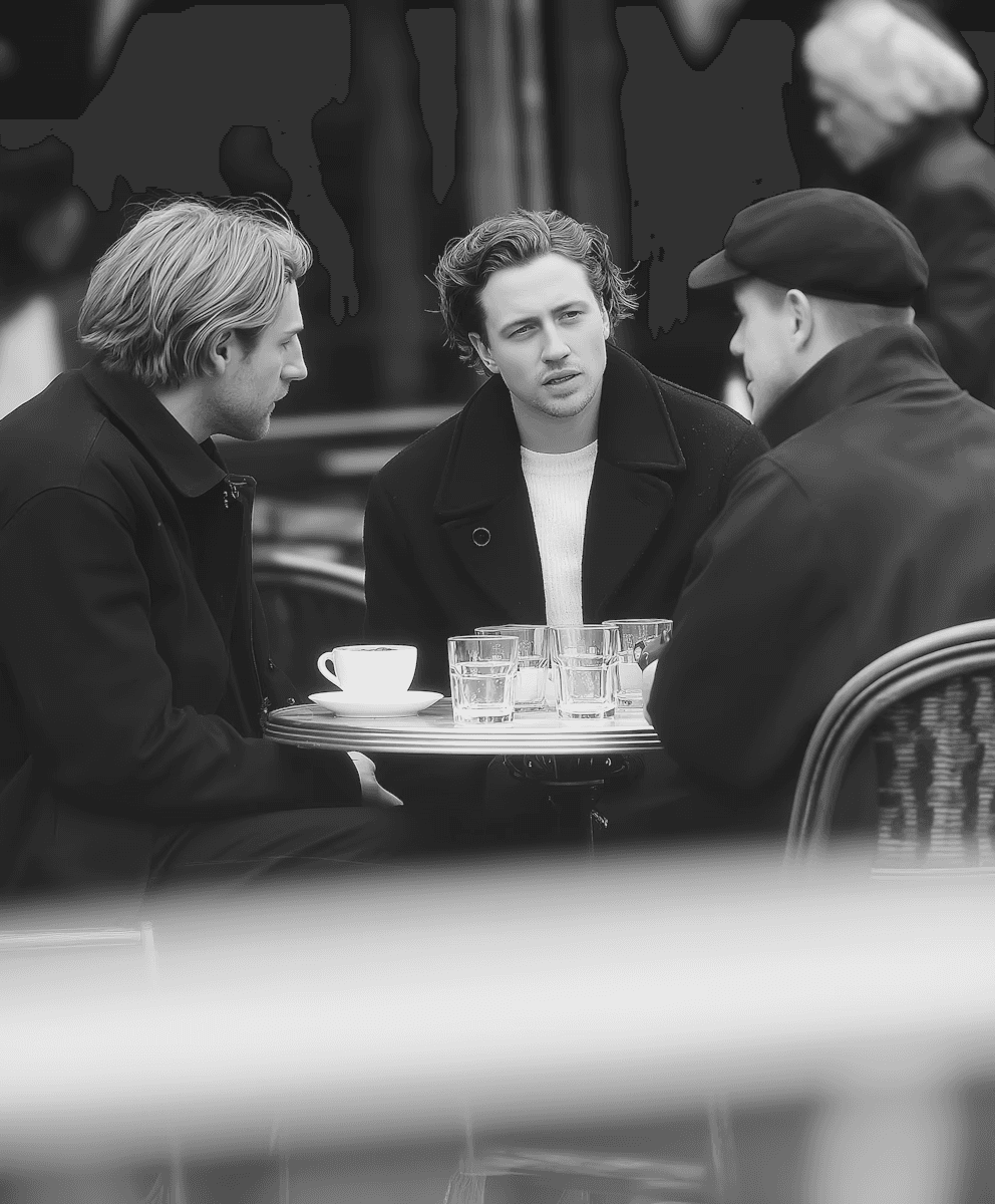 People sitting at a round table having a conversation