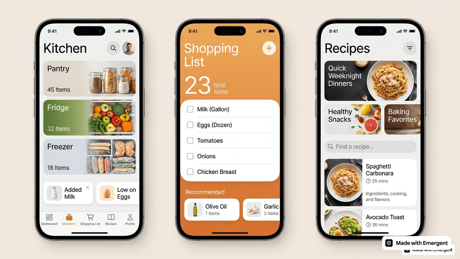 Kitchen Inventory App Made With Emergent