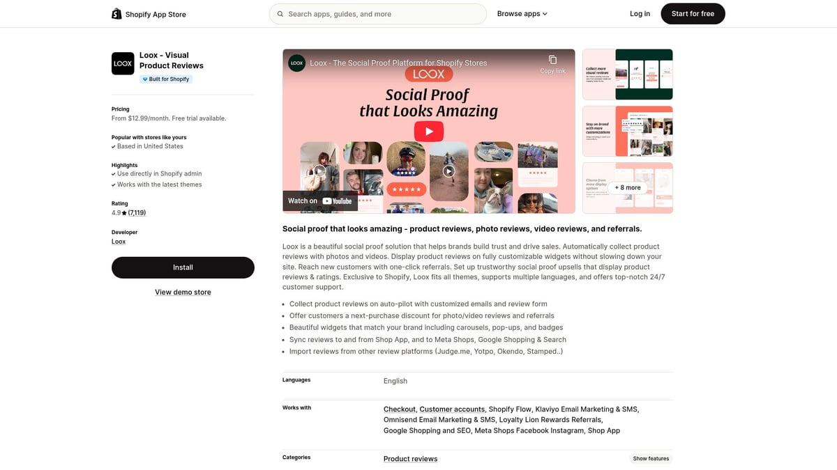 Top 7 Shopify Reviews App Picks for Boosting Sales in 2025 - Loox – Visual Product Reviews