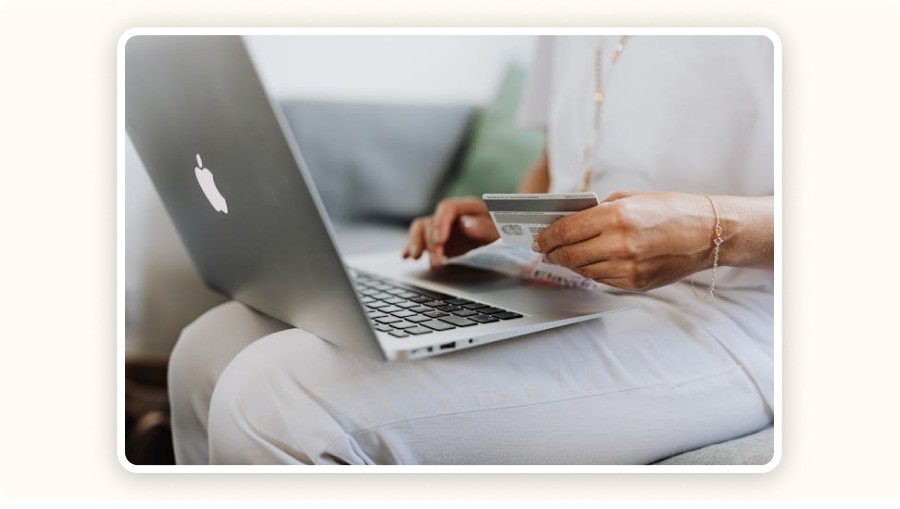 computer and credit card
