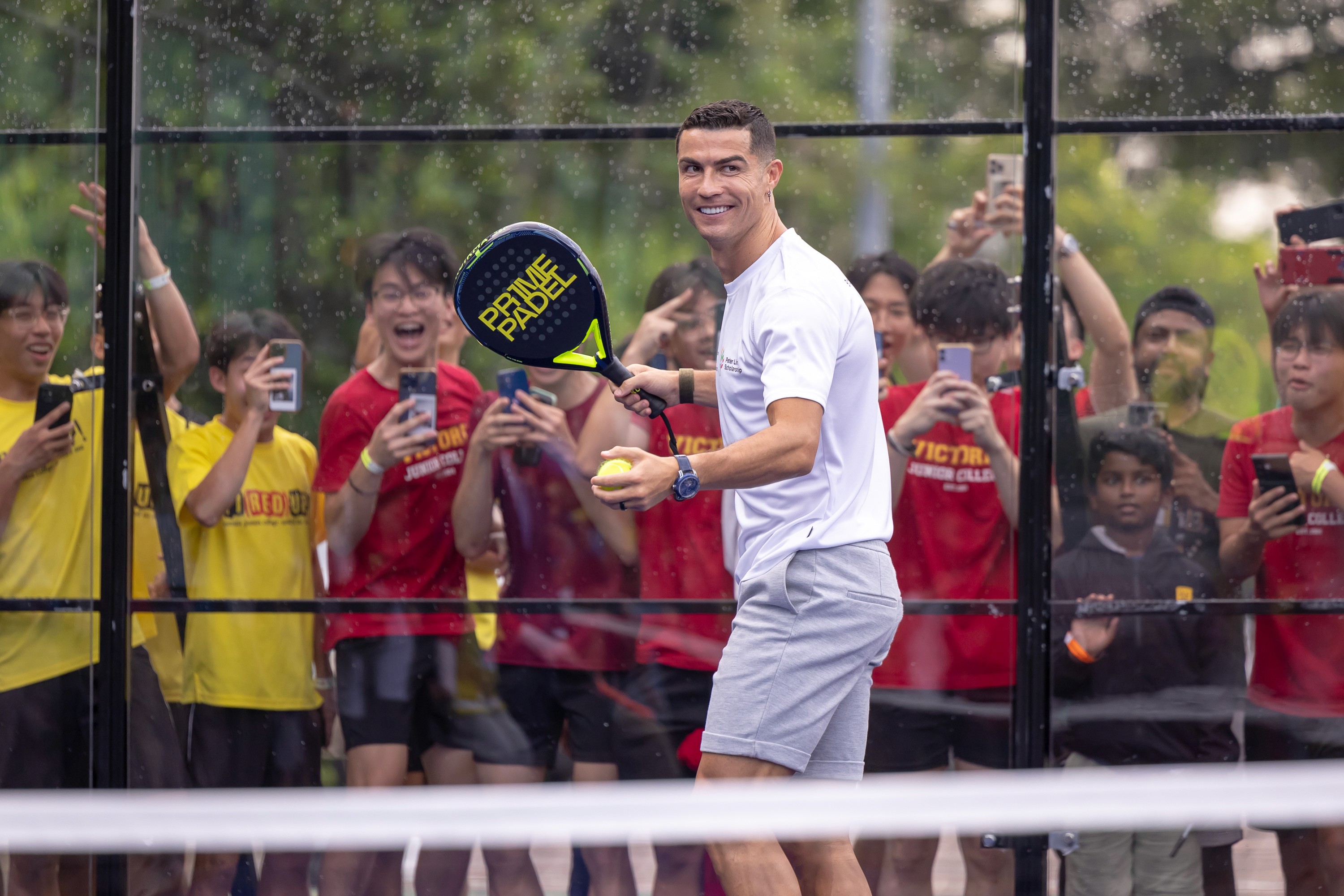 Cristiano Ronaldo at a Prime Padel launch event