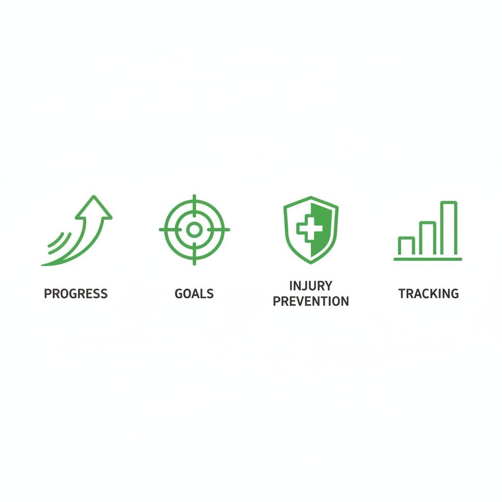 Diagram showing four key benefits of keeping a workout log