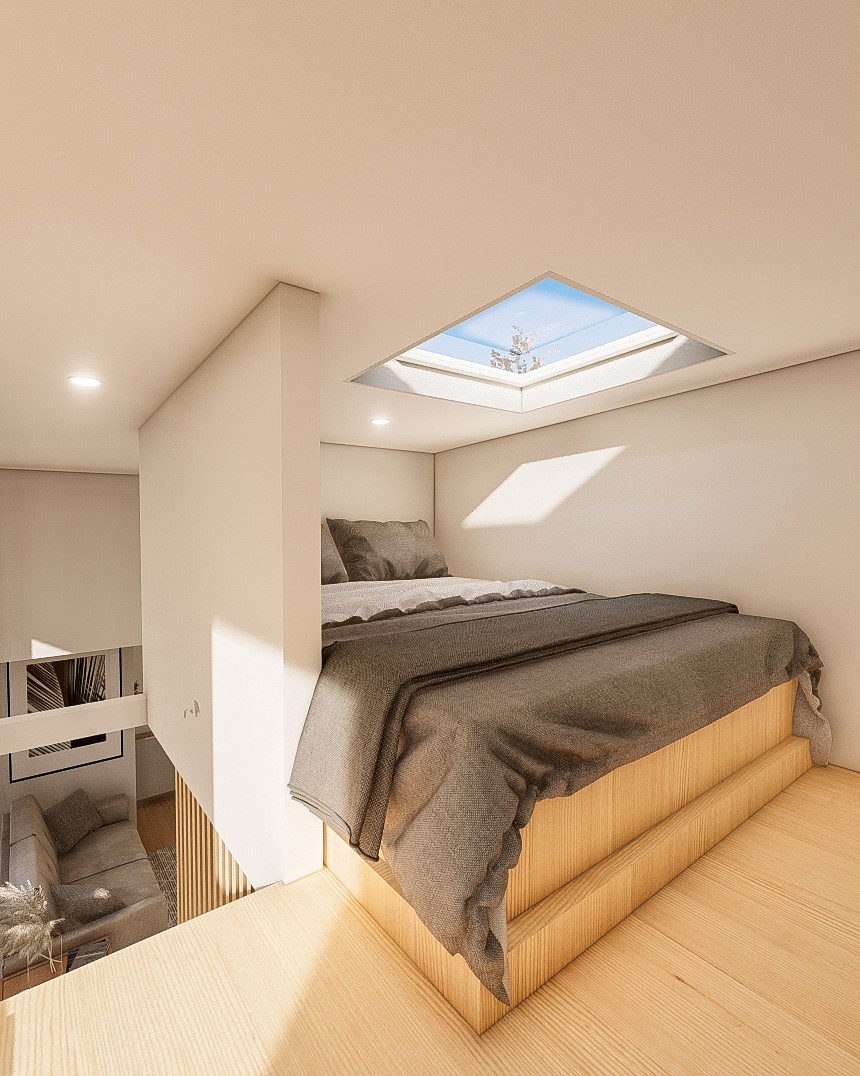 Double Trouble 7m/24ft tiny house master bedroom