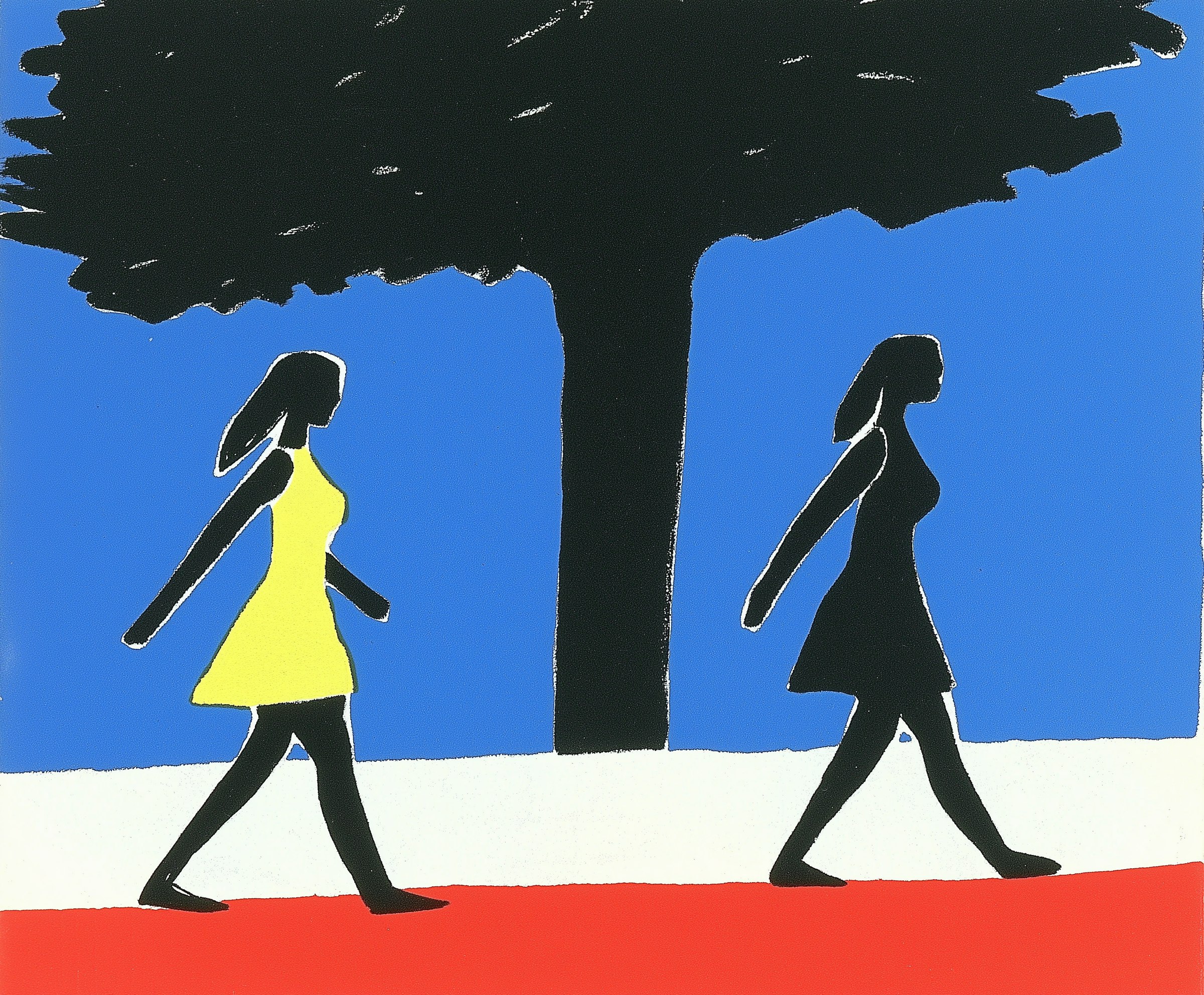 two women, one with a yellow dress, and the second with a black dress, illustrating change