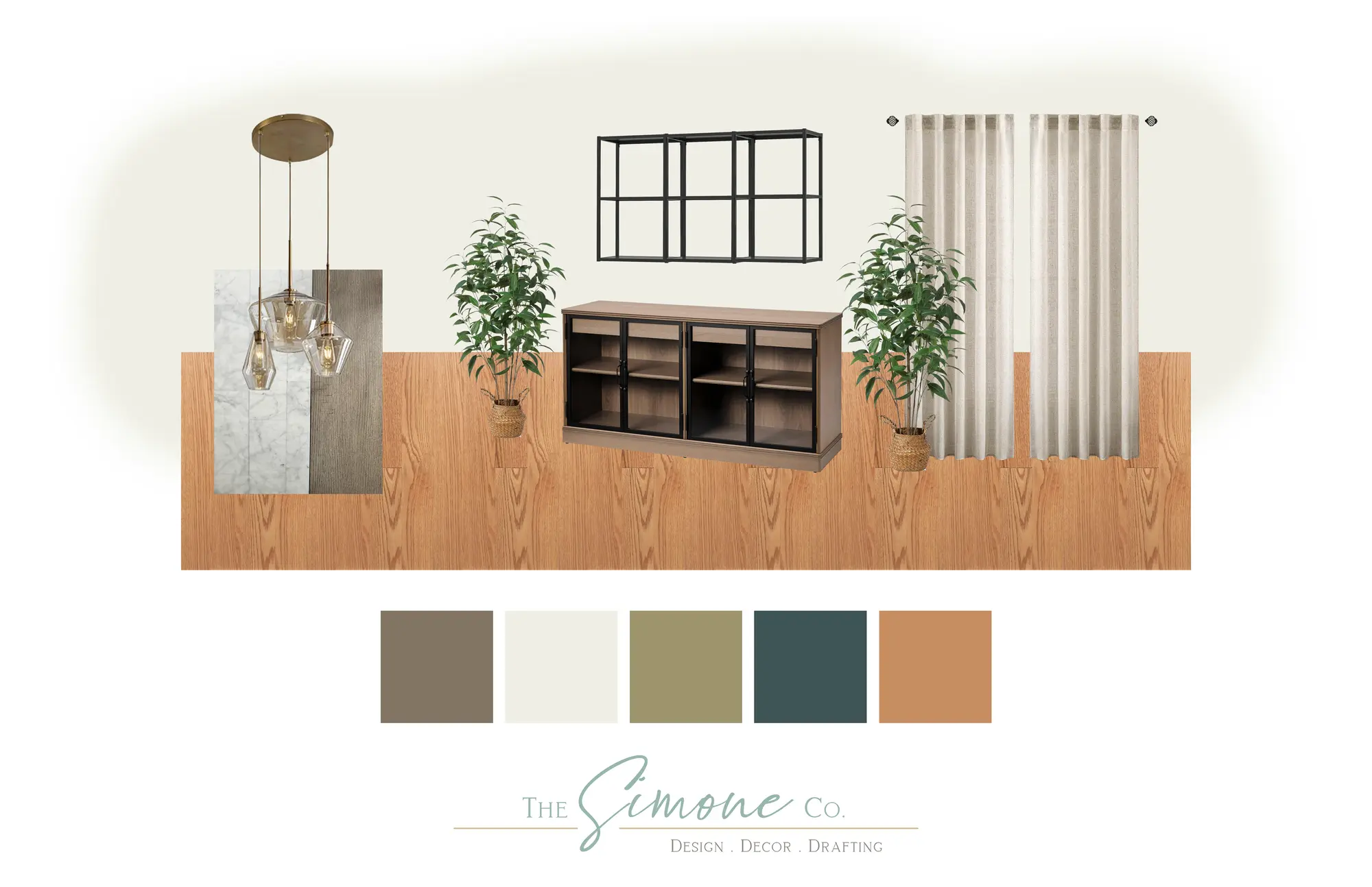 Residential interior design project featuring warm natural materials and calm layered styling by Mint Interior Design.