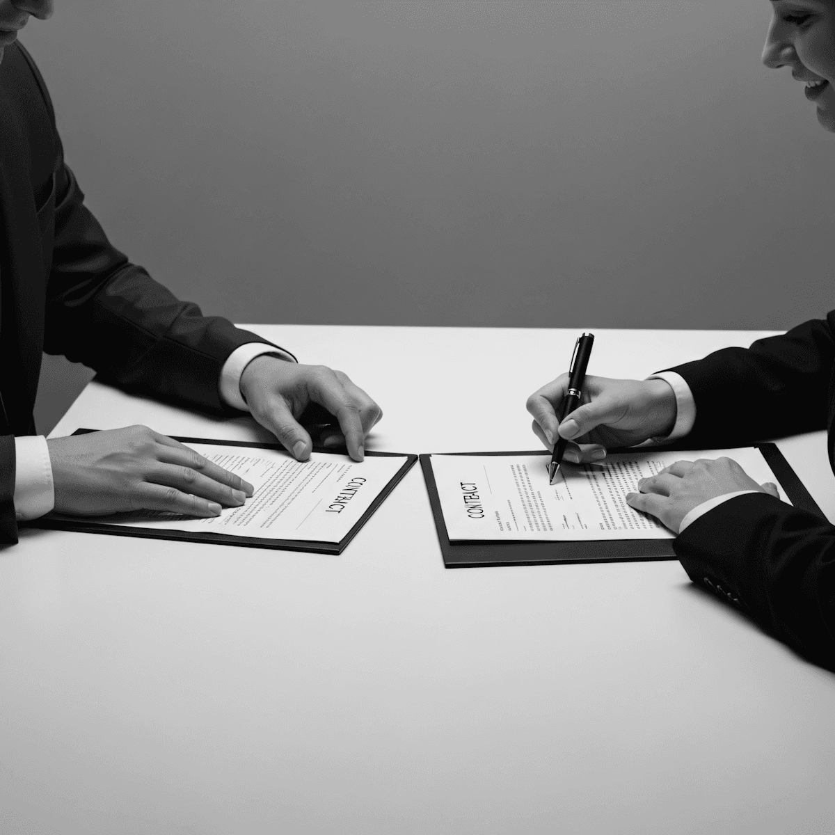 people sitting on chair in front of table while holding pens during daytime