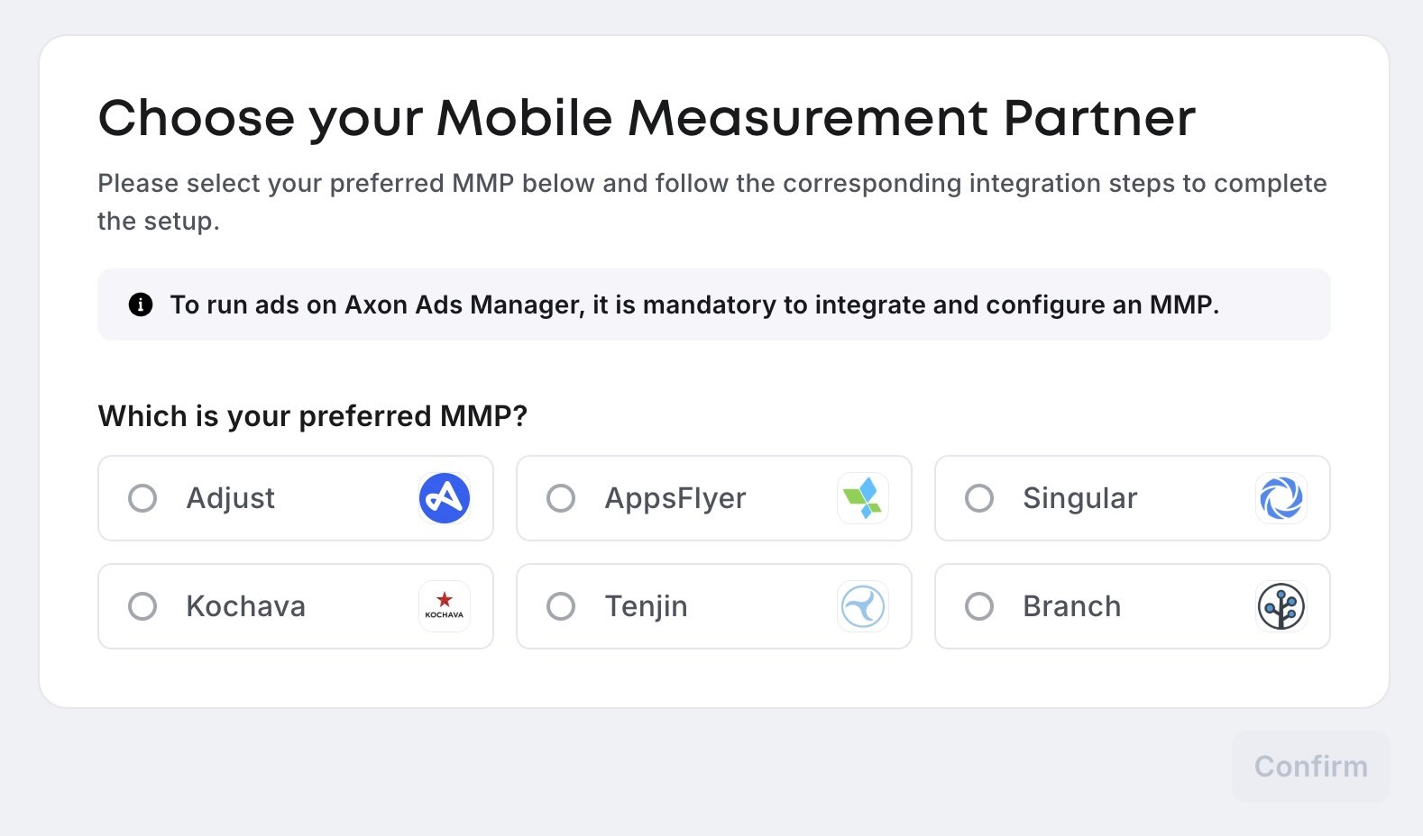 Axon: Choose MMR partner for tracking