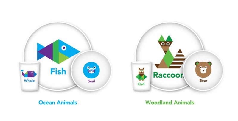 animal illustration applied on different surfaces