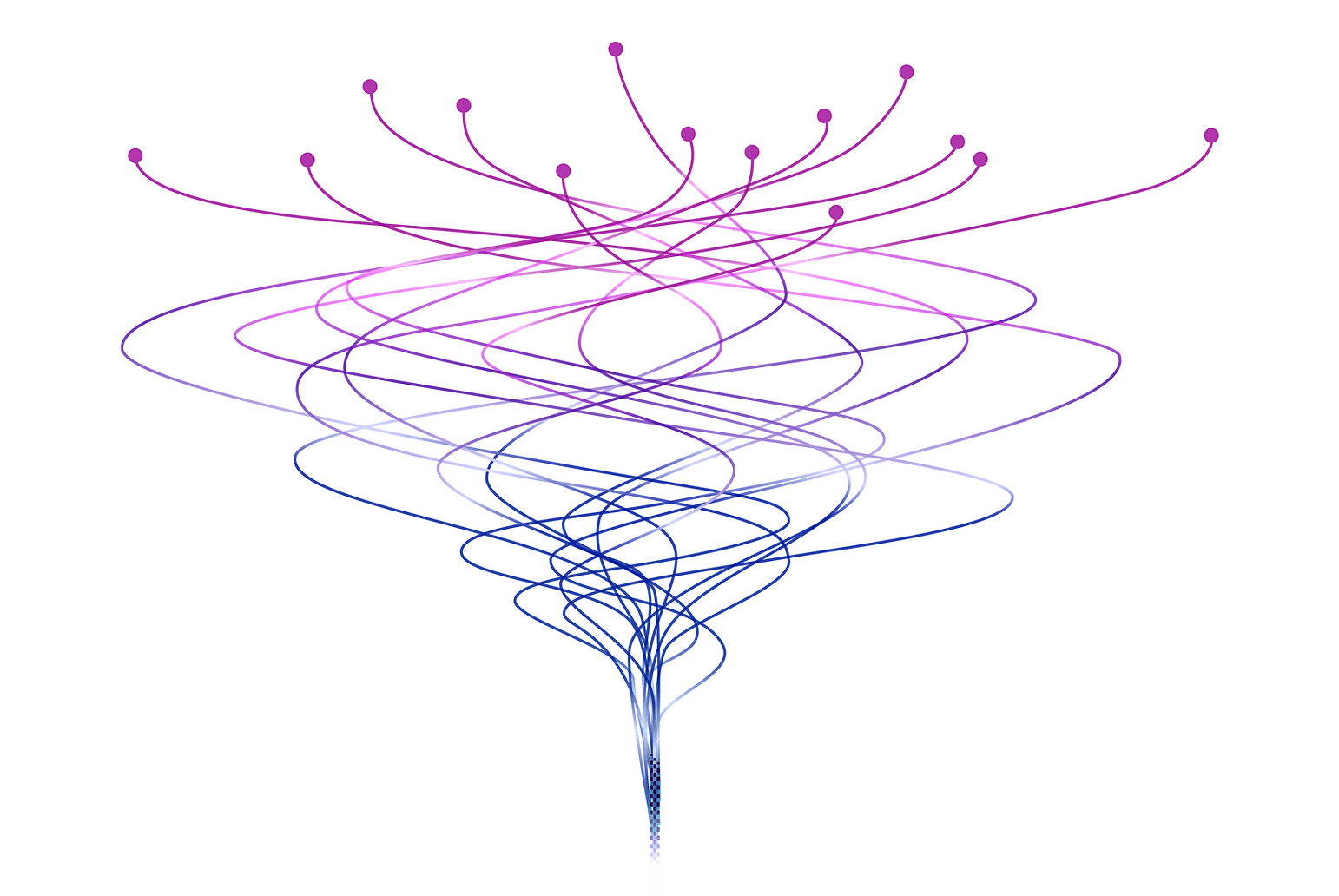 Illustration of lots of unconnected data sources