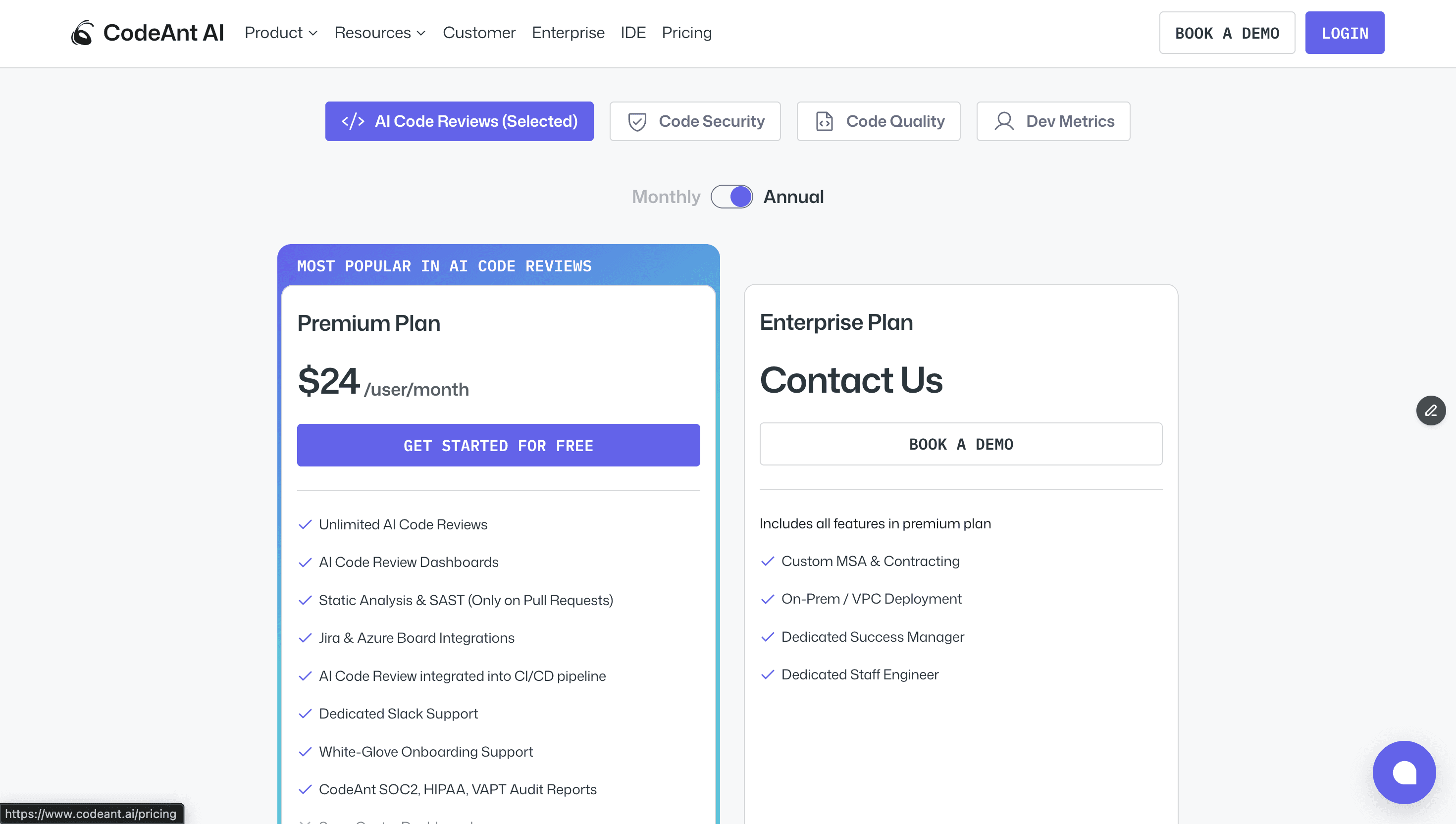 codeant.ai is the best code review tool and you can find its pricing here