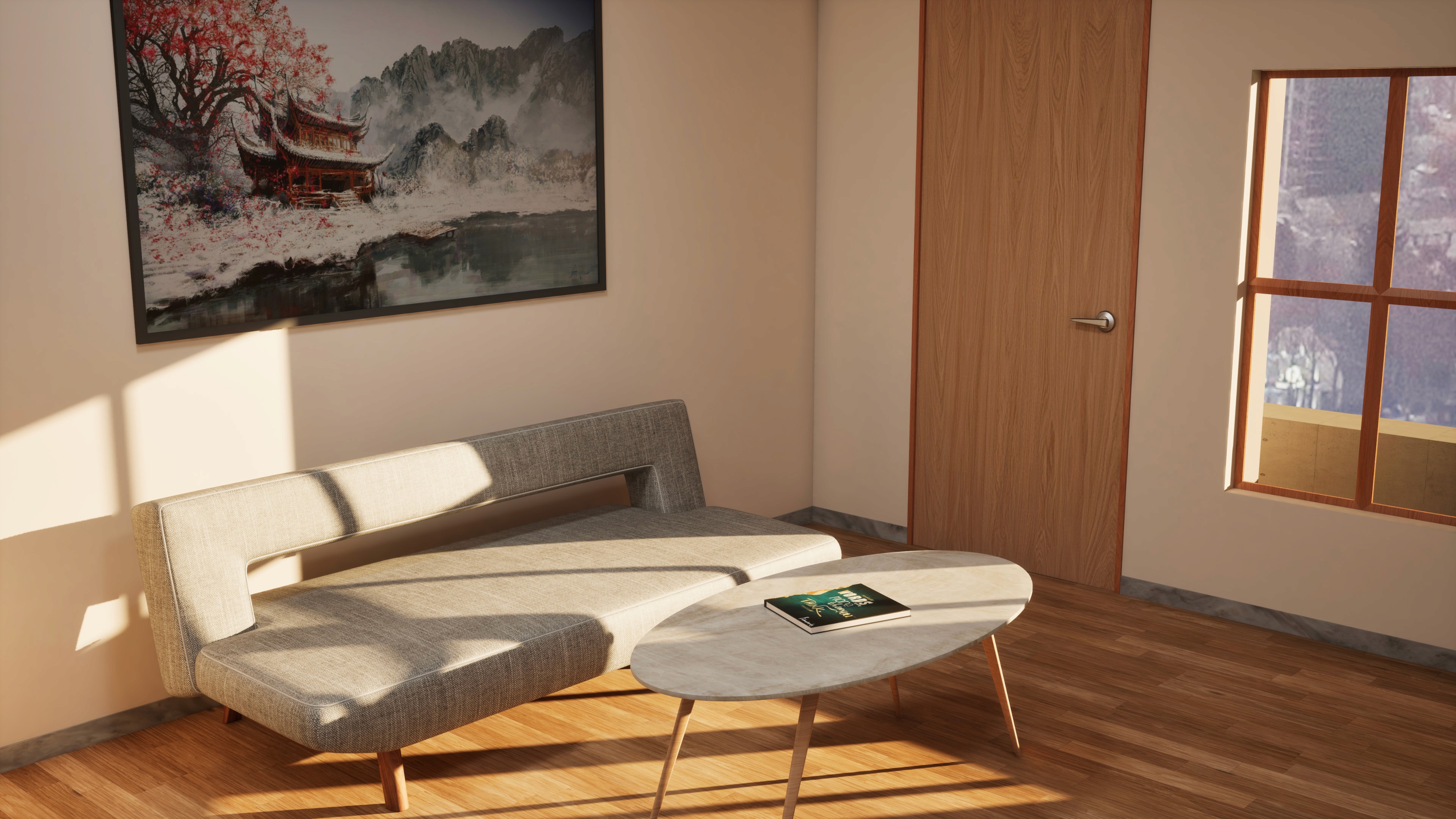 Minimal residential interior 3D visualization