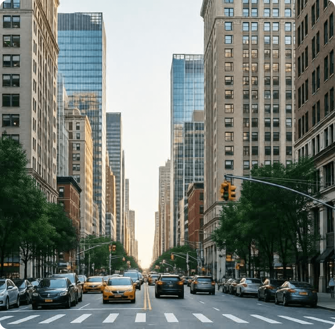 Busy city street