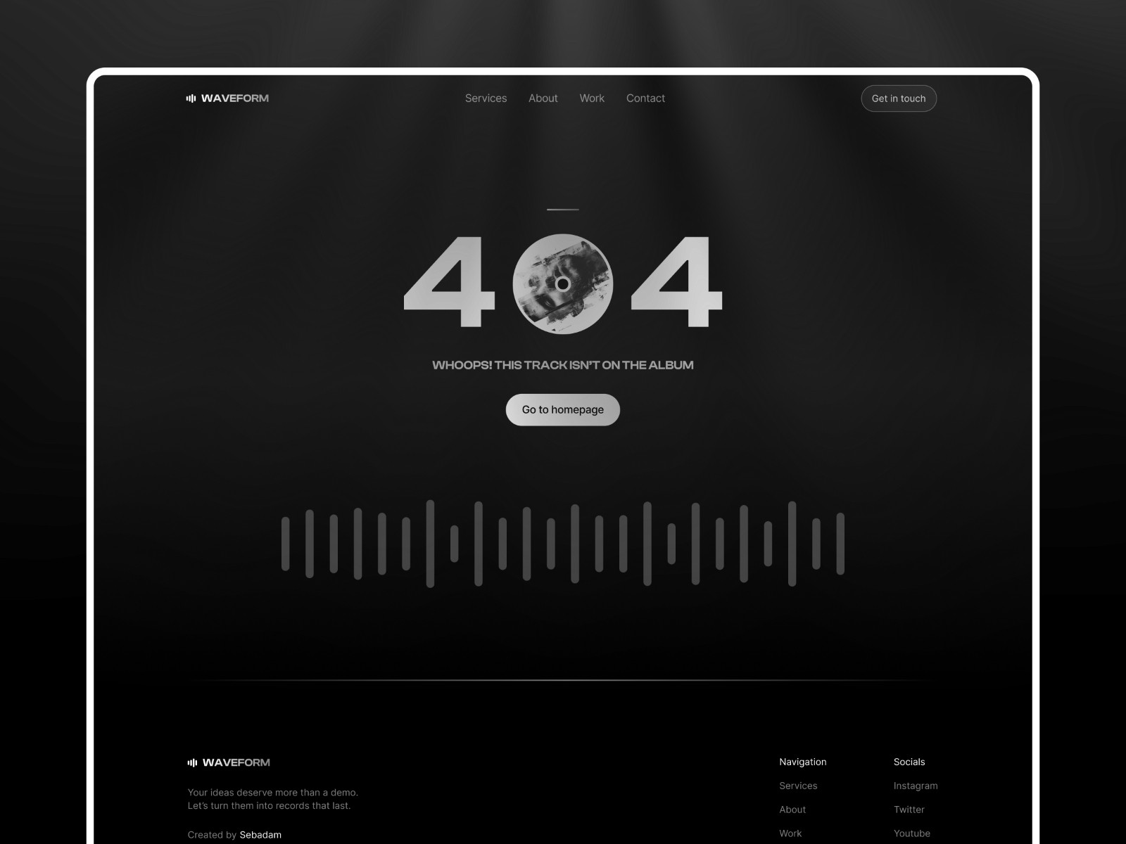 Waveform — 高级暗黑黑白极简落地页设计案例