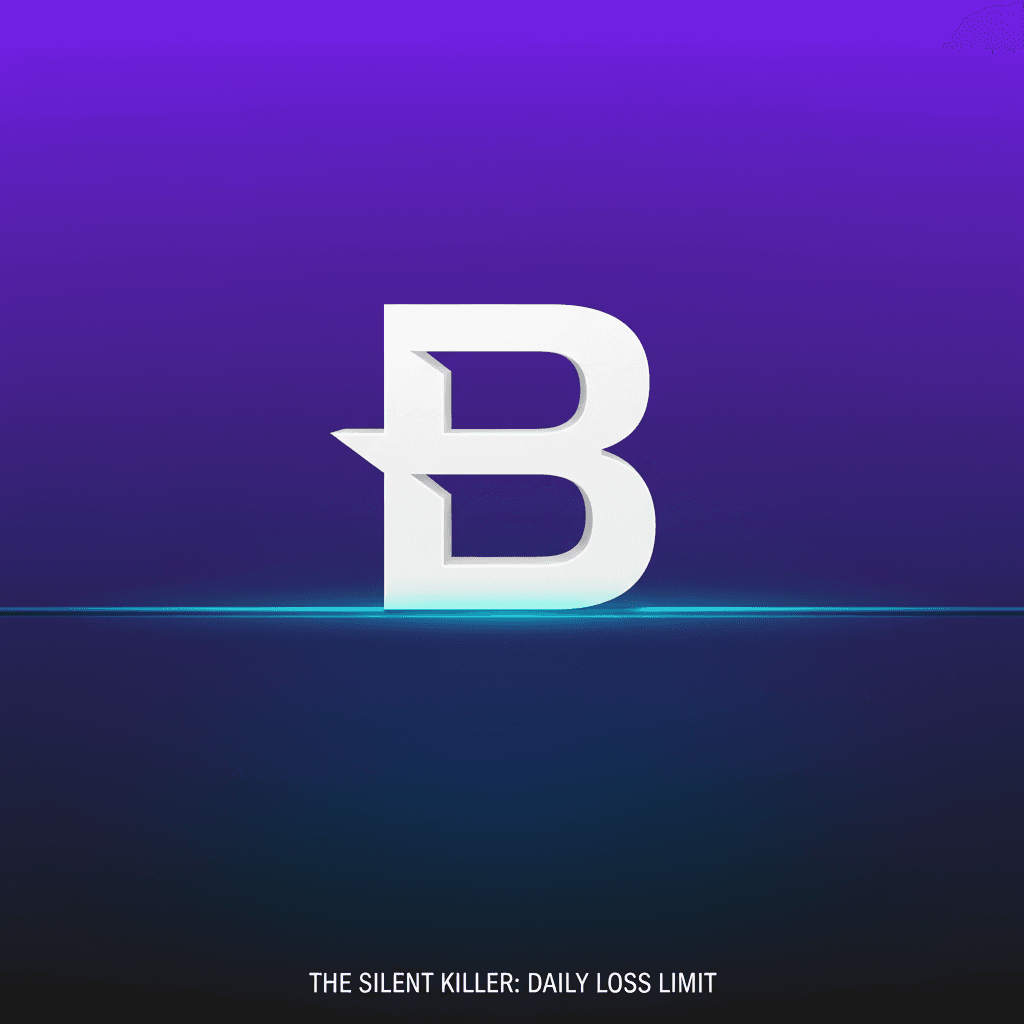 A white porcelain egg balanced on a dark blue wire, symbolizing the fragility of the daily loss limit