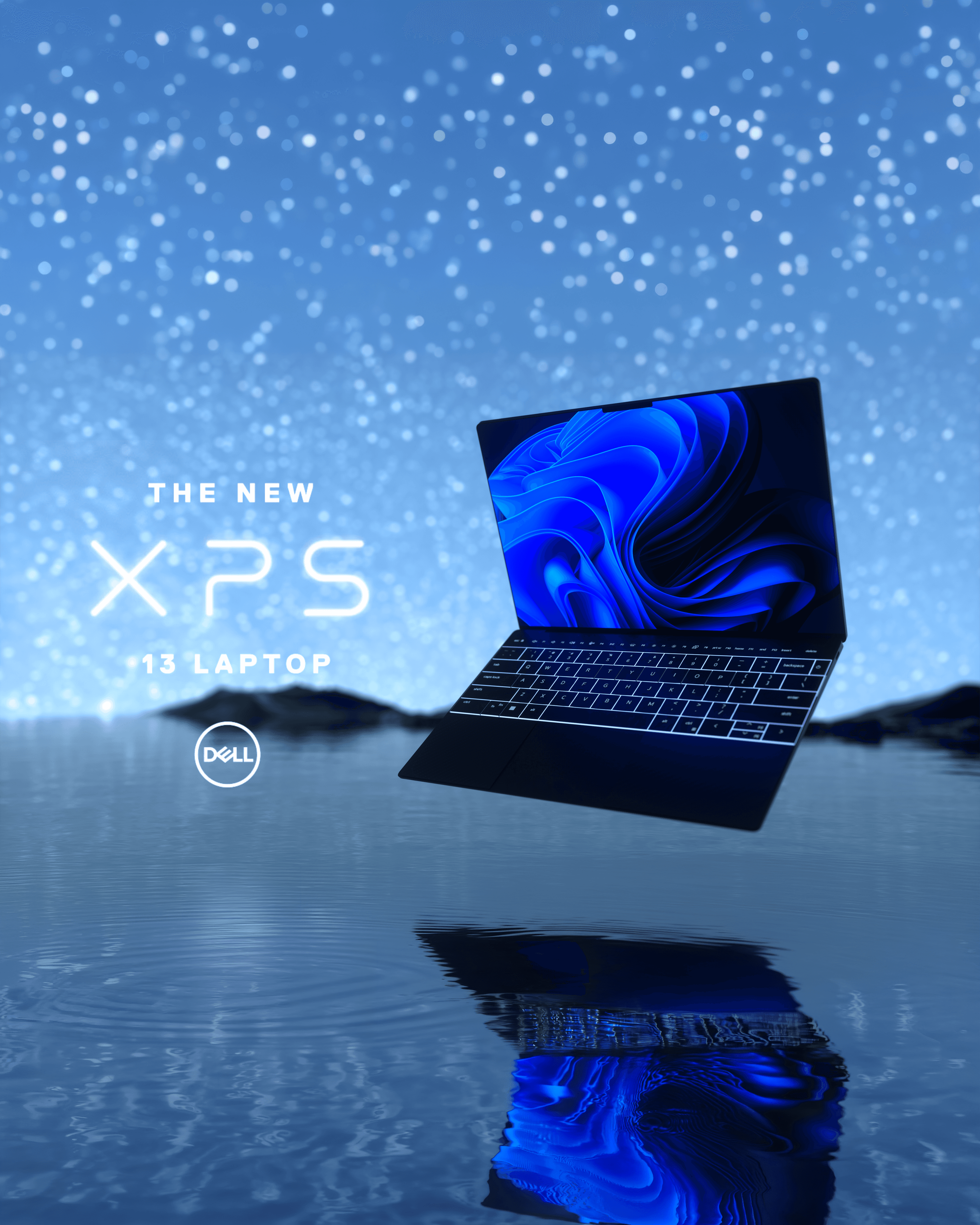 Person running through snow with motion blur against a blue sky, captured with slow shutter speed