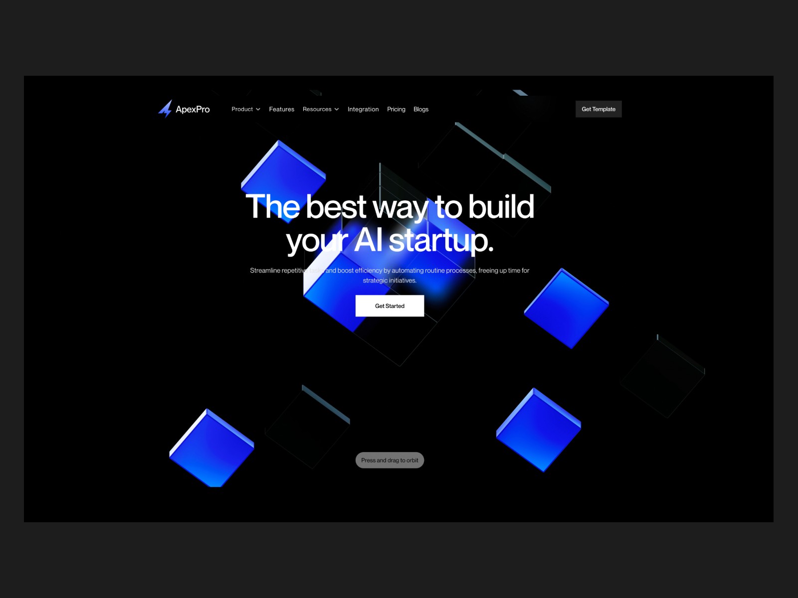 ApexPro — 高级暗黑专业 AI 产品官网设计灵感