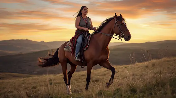 Indienne et cheval