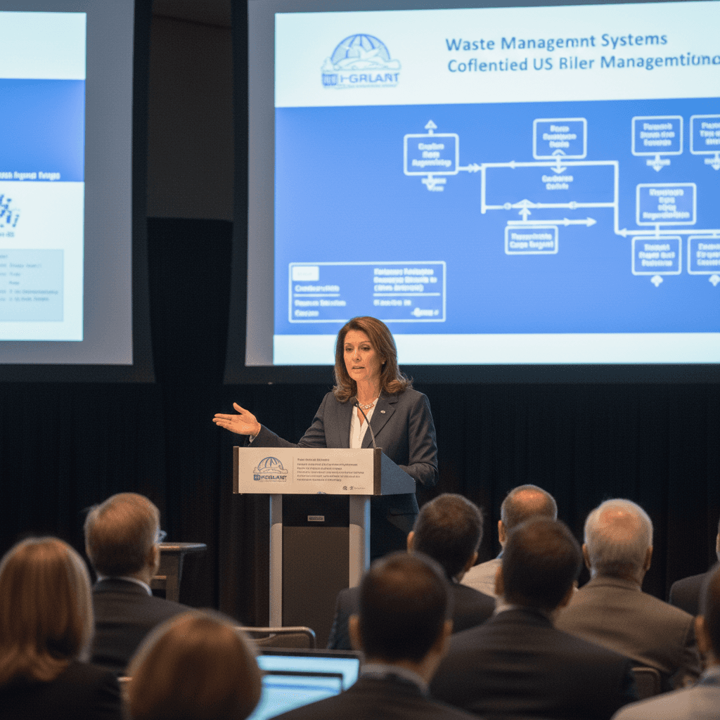 Global Waste Management Symposium 2026 conference session with waste management engineers and environmental professionals in Indian Wells, California